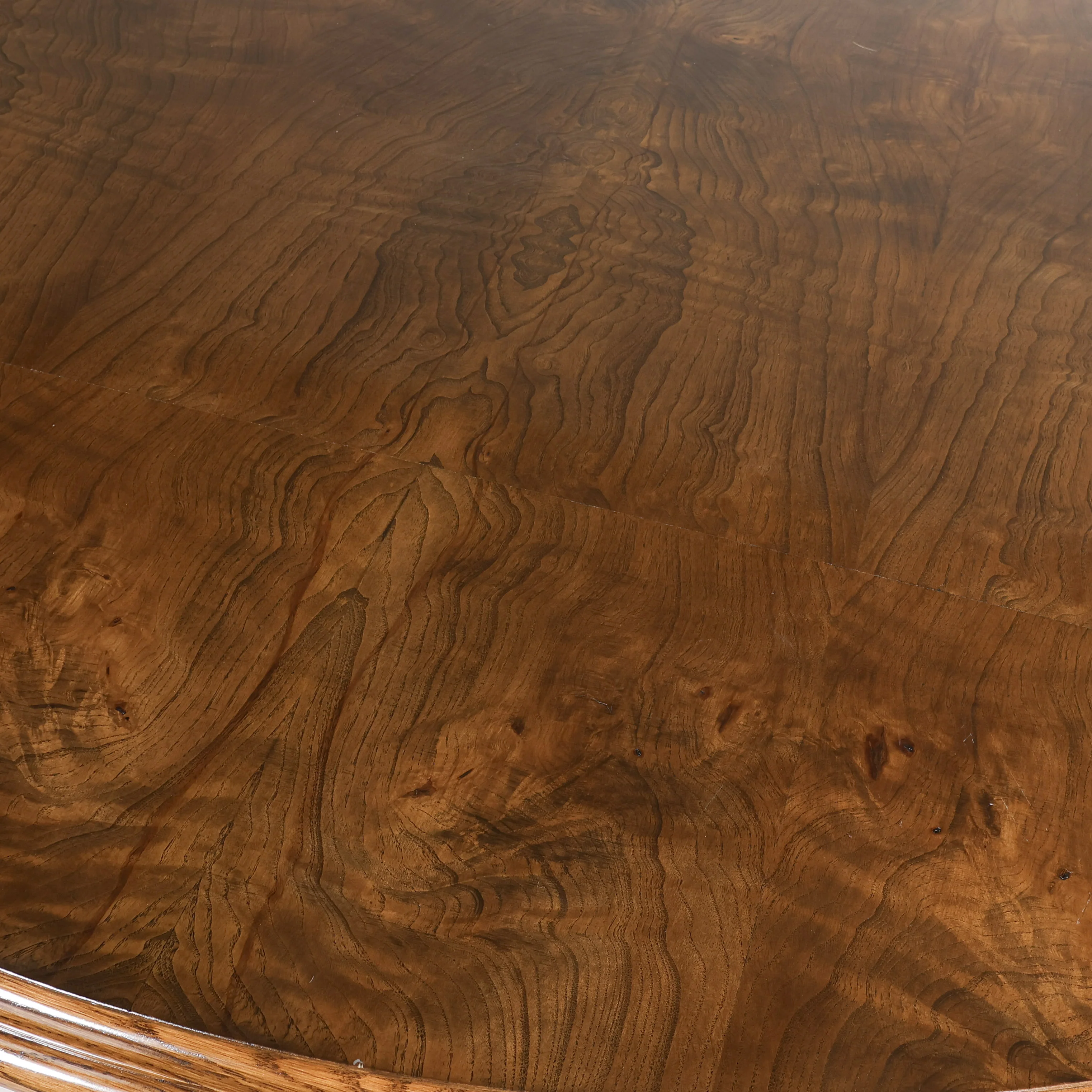 In Stock Bellwether Dining Table with Olive Ash Top and Baby Fawn Lacquer Base - Image 7