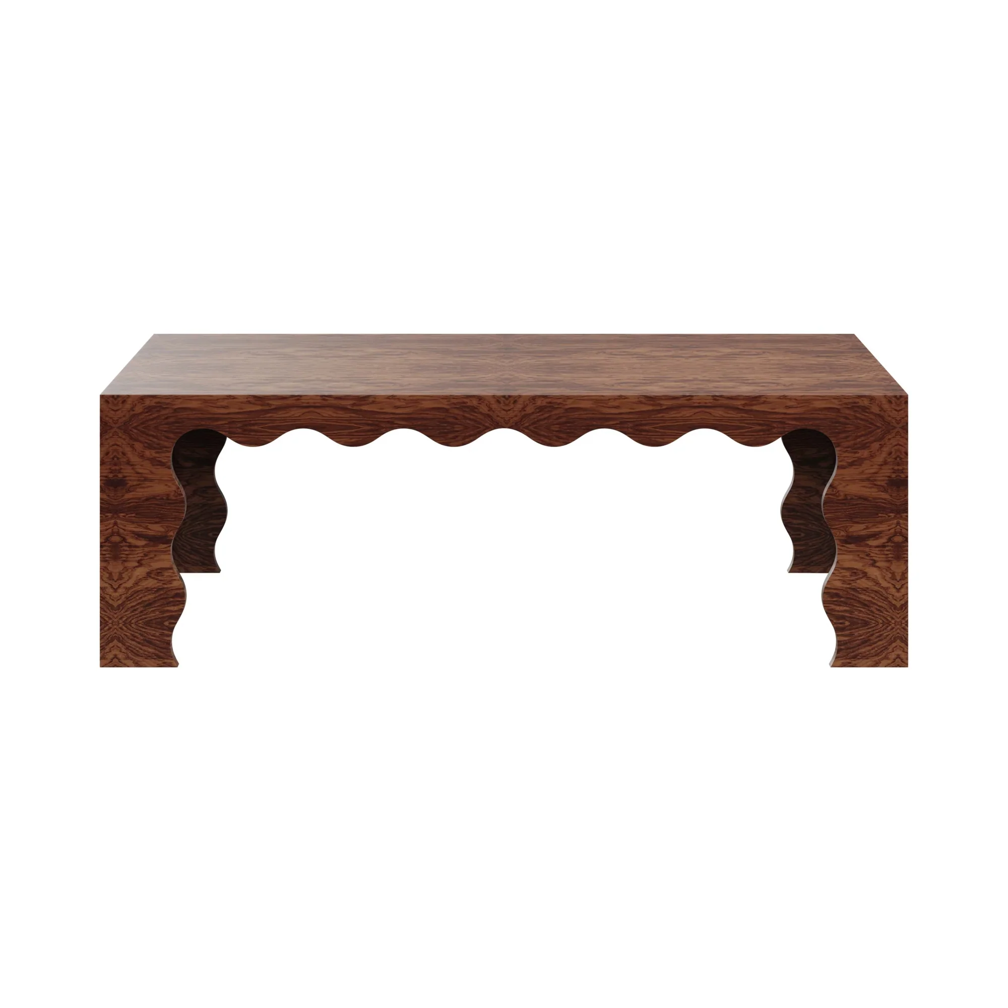 In Stock Elizalde Coffee Table Rectangle in Glossy Auburn Finish - Image 3
