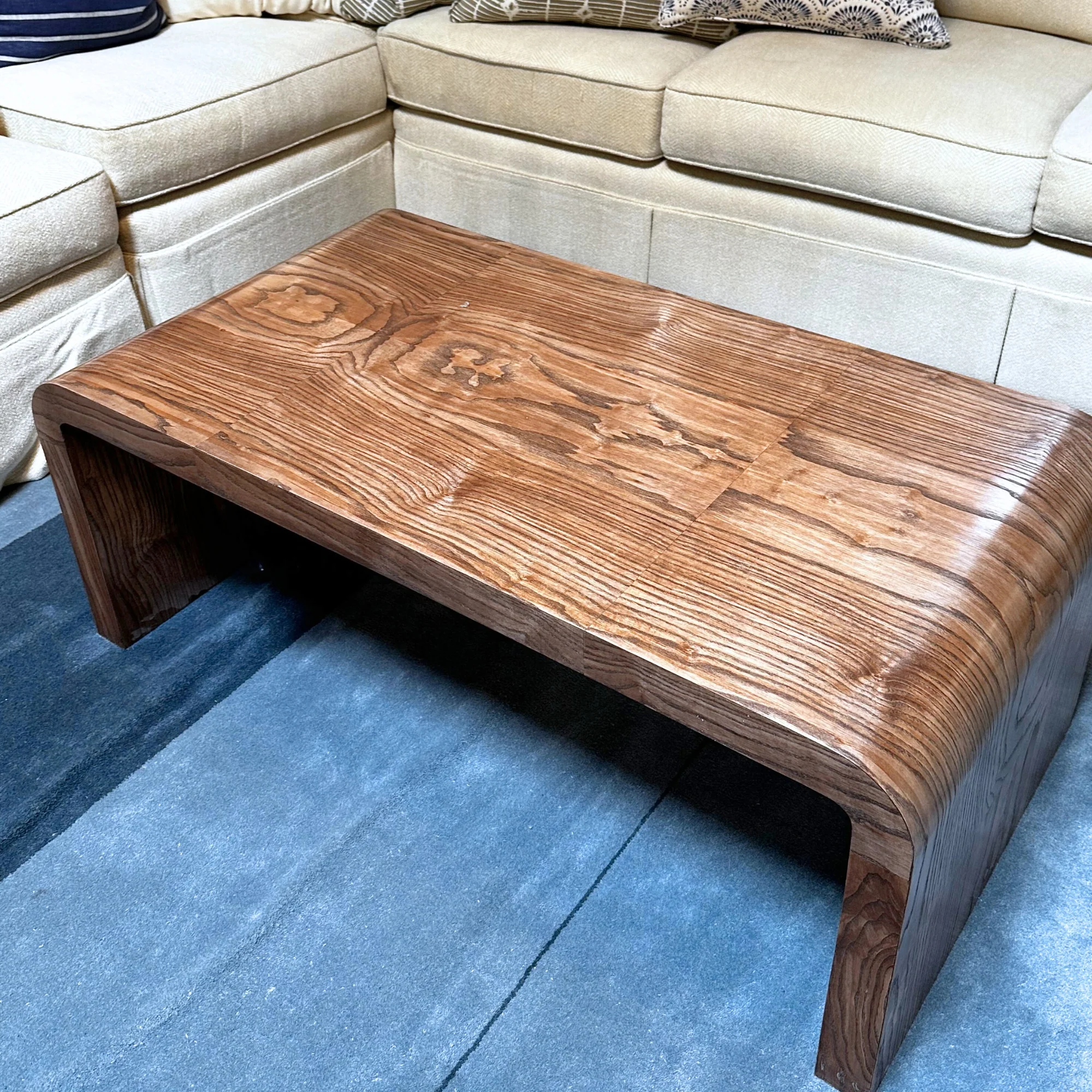 In Stock Janus Waterfall Coffee Table Rectangle in Olive Ash Sumatra - Image 3