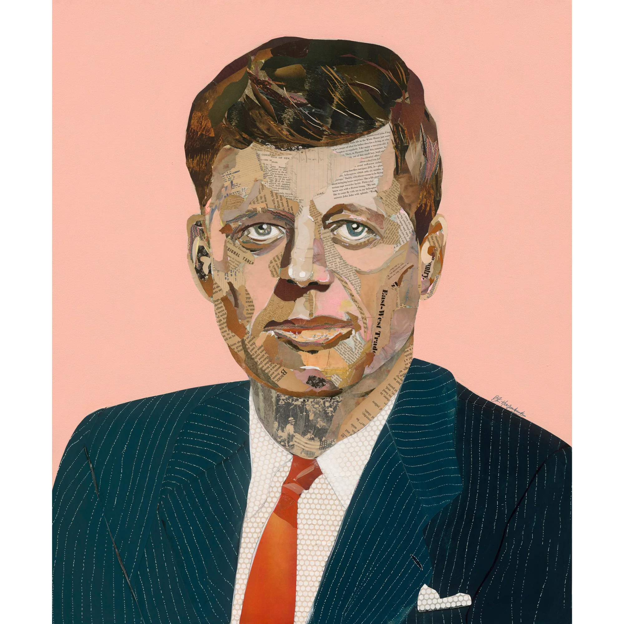 "JFK 35" Original Mixed Media 36x30 by BK Holsomback