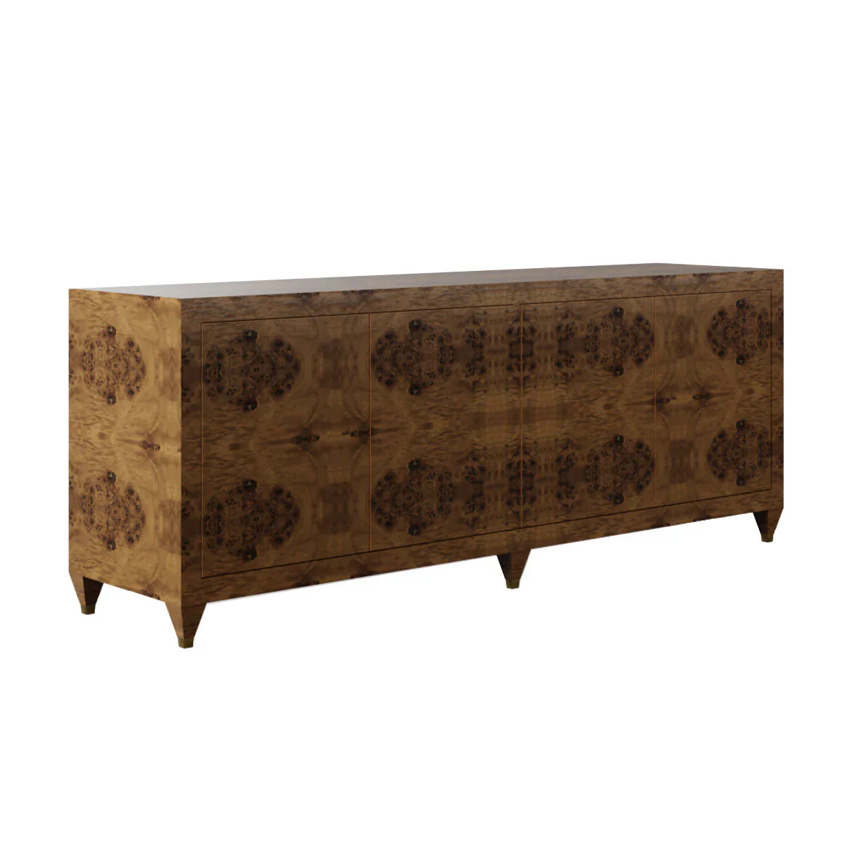 In Stock Mallory Credenza 80" in Provincial Mappa Burl - Image 4