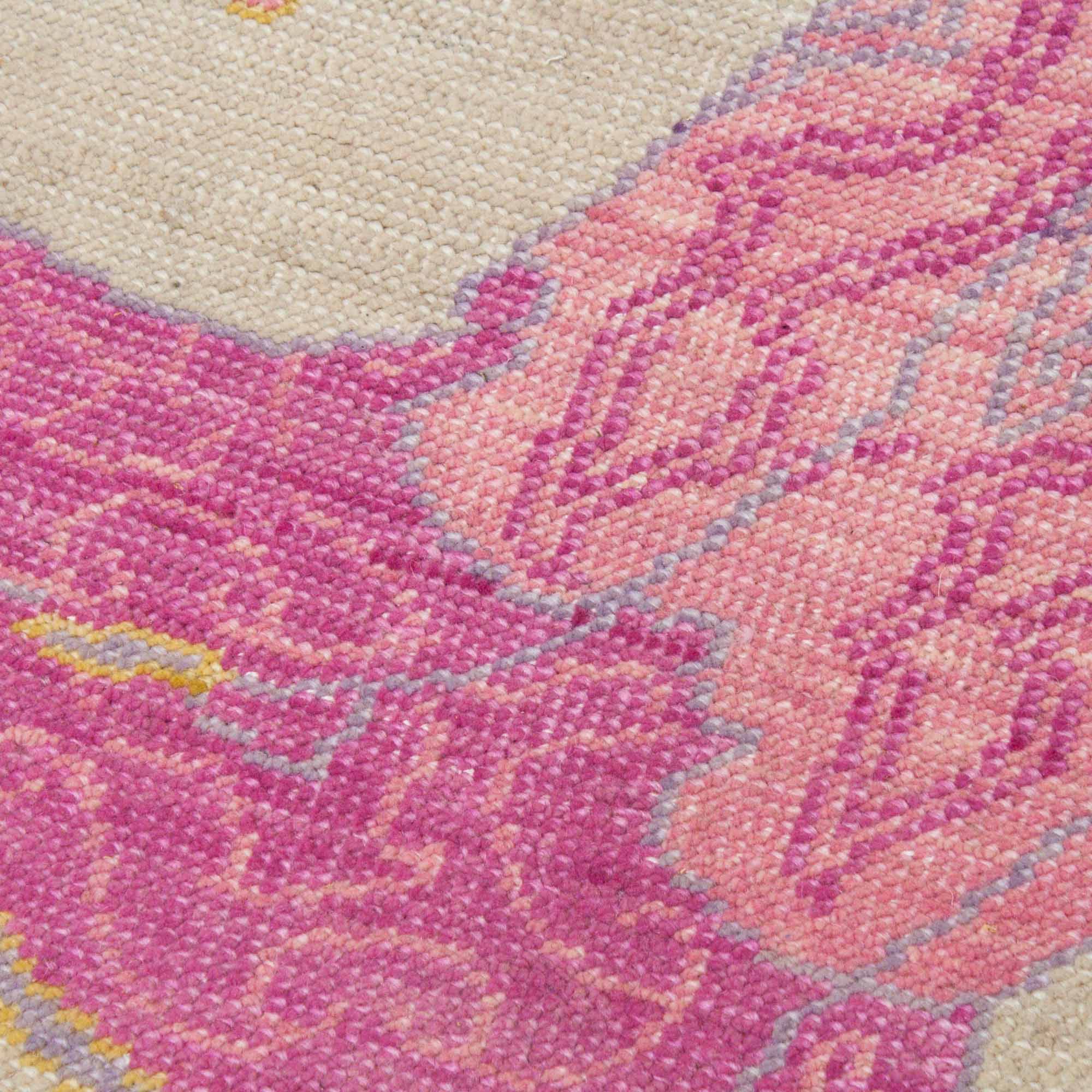 In Stock 4x6 Pink Kicker Turkish Knot Rug - Image 3