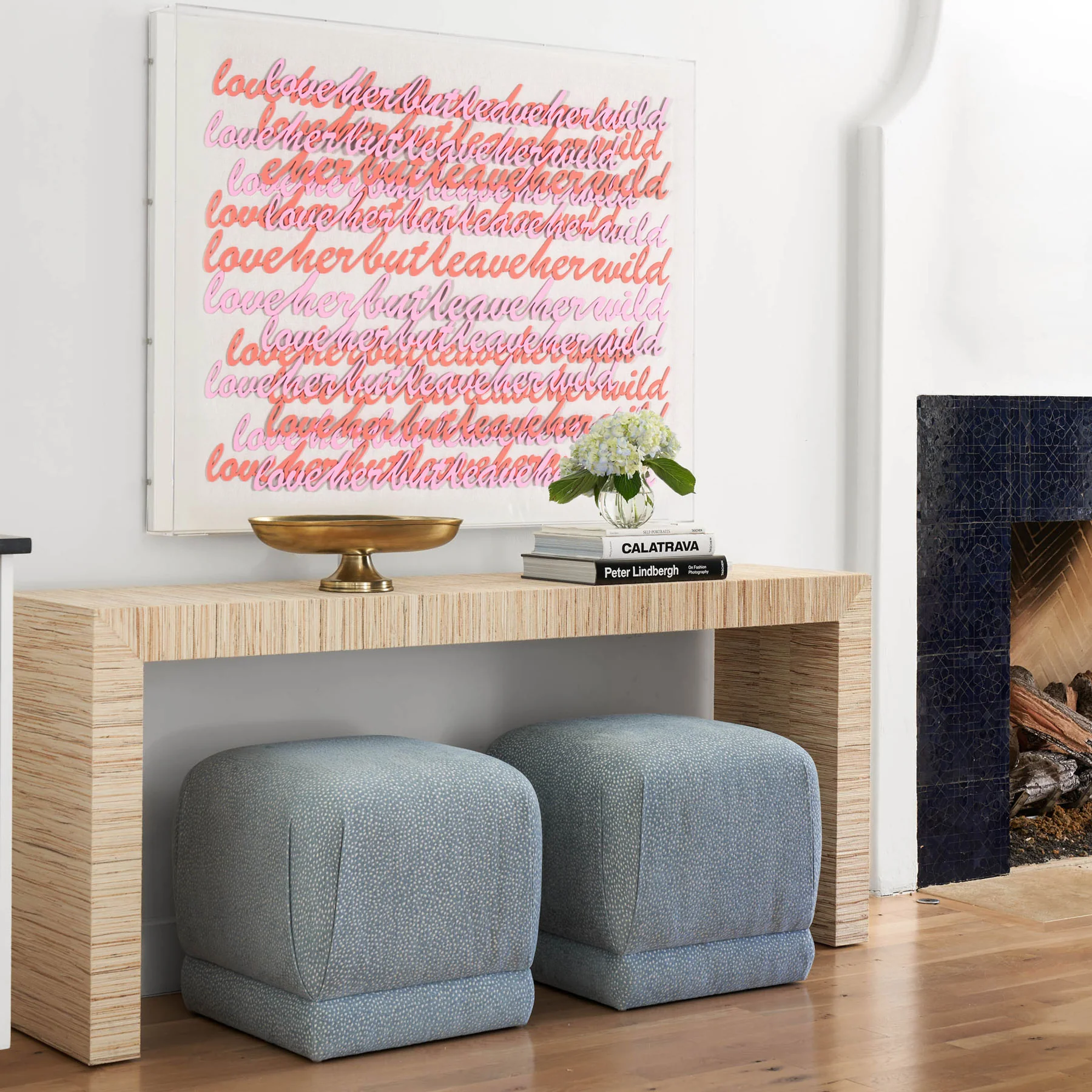 In Stock Savannah Console 60" in Charlotte Grasscloth - Image 3