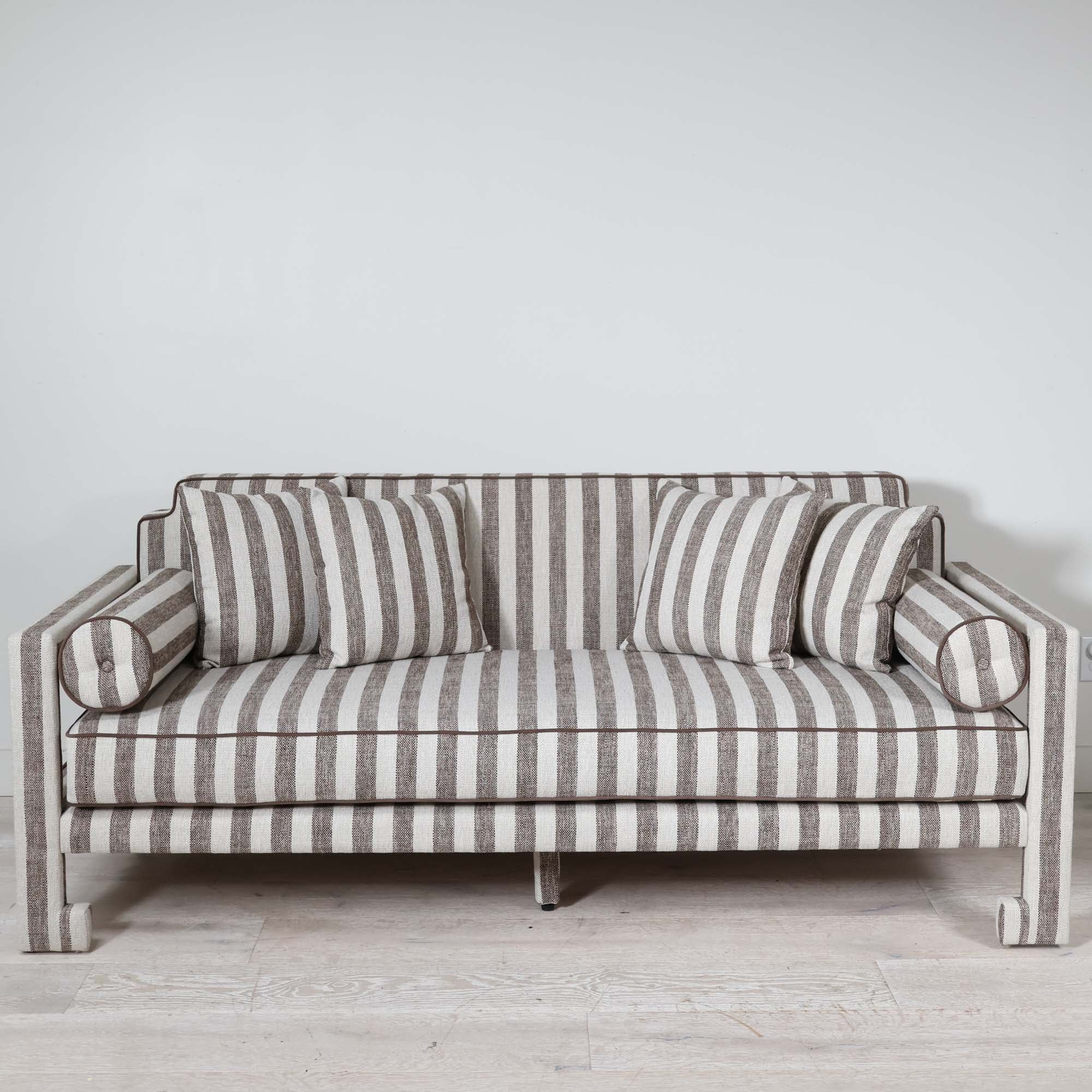 Janou Sofa in Chocolate Stripe - Image 3