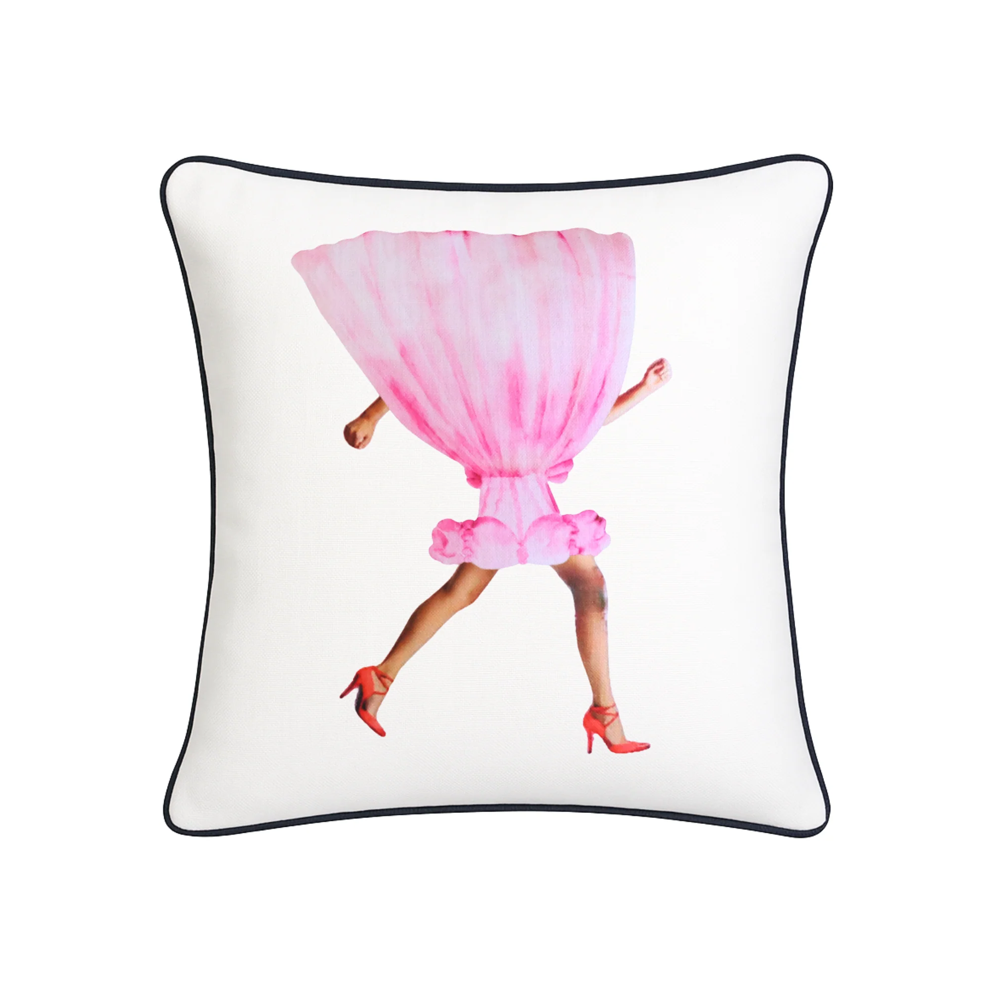 Ladies Throw Pillow Cover - Pink