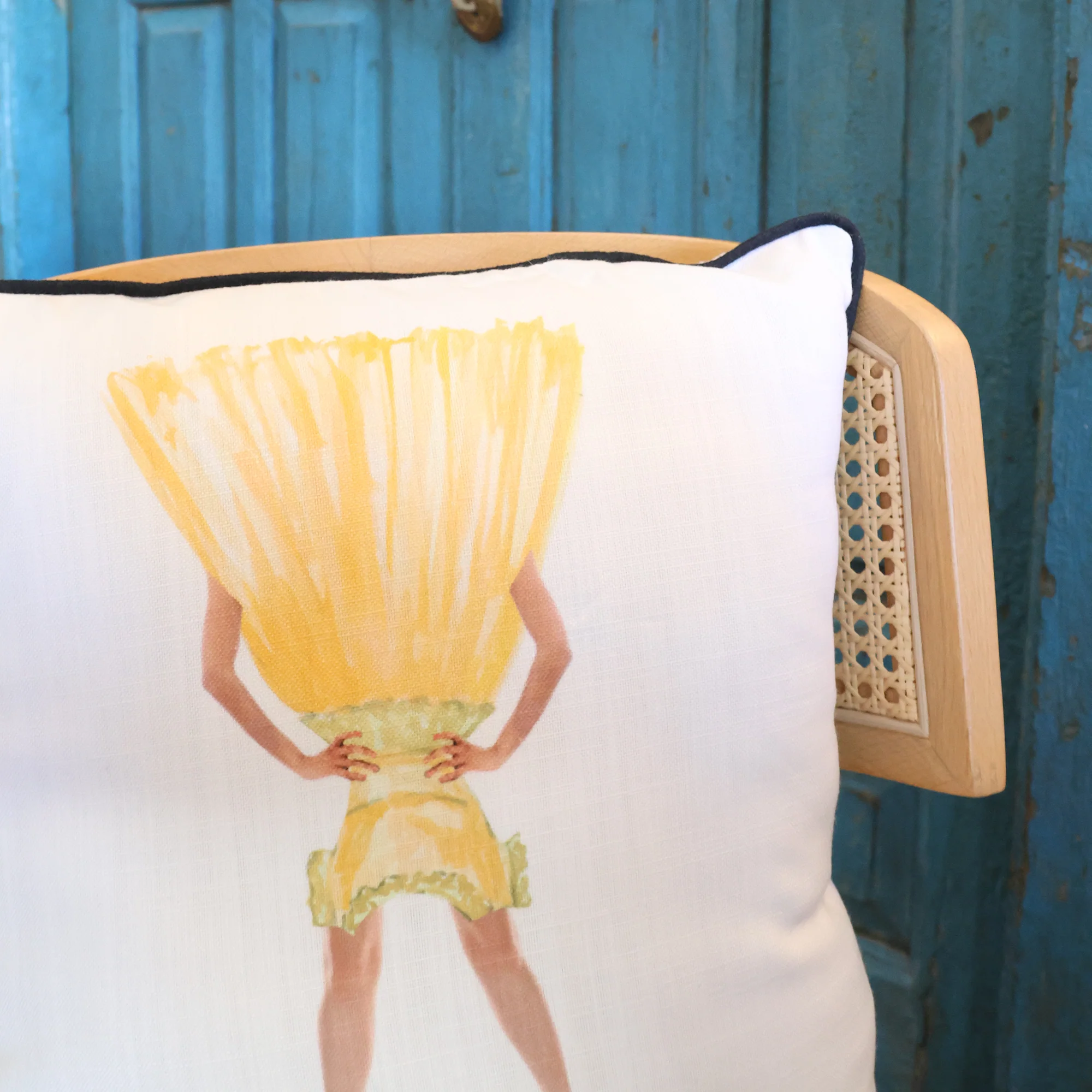 Ladies Throw Pillow Cover - Yellow - Image 3