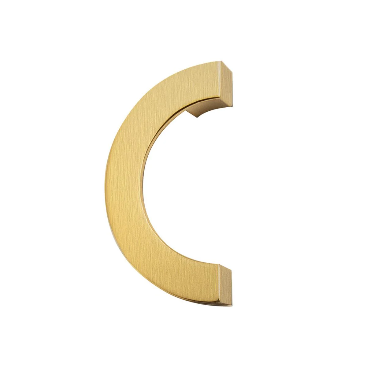 Large Half Moon Semicircle Pull Handle Brushed Gold