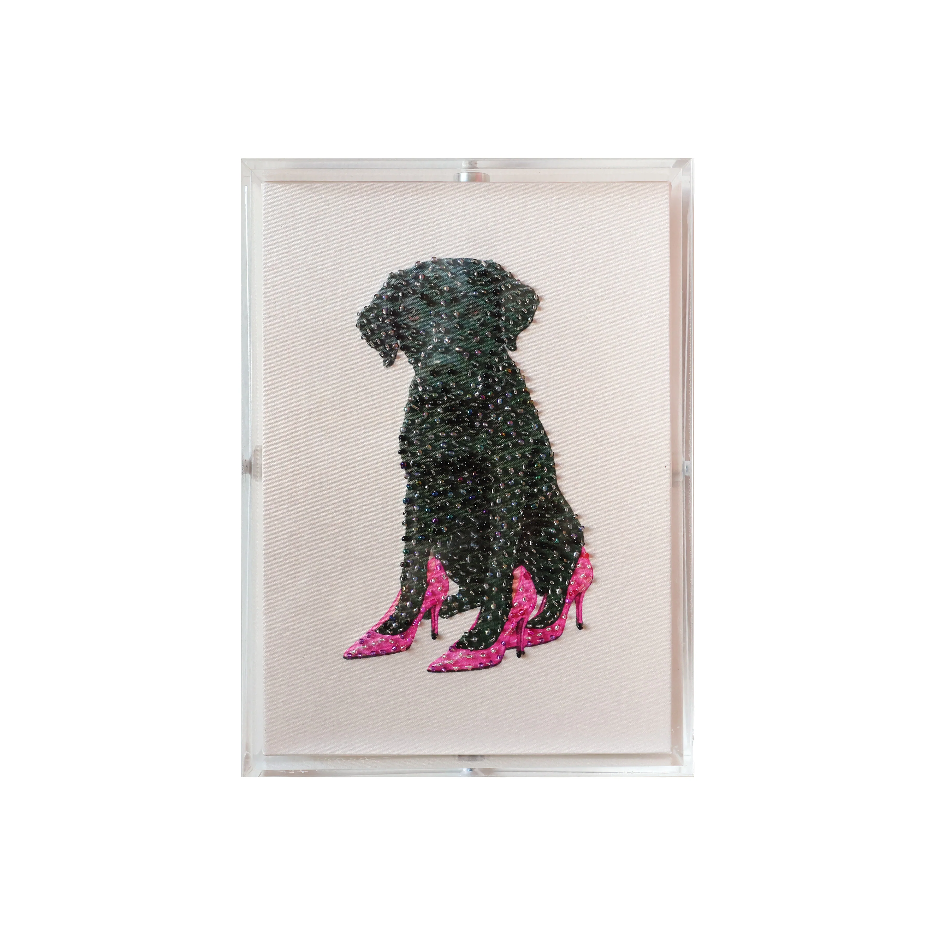 Le Petite Chien - Black Lab with Pink Pumps