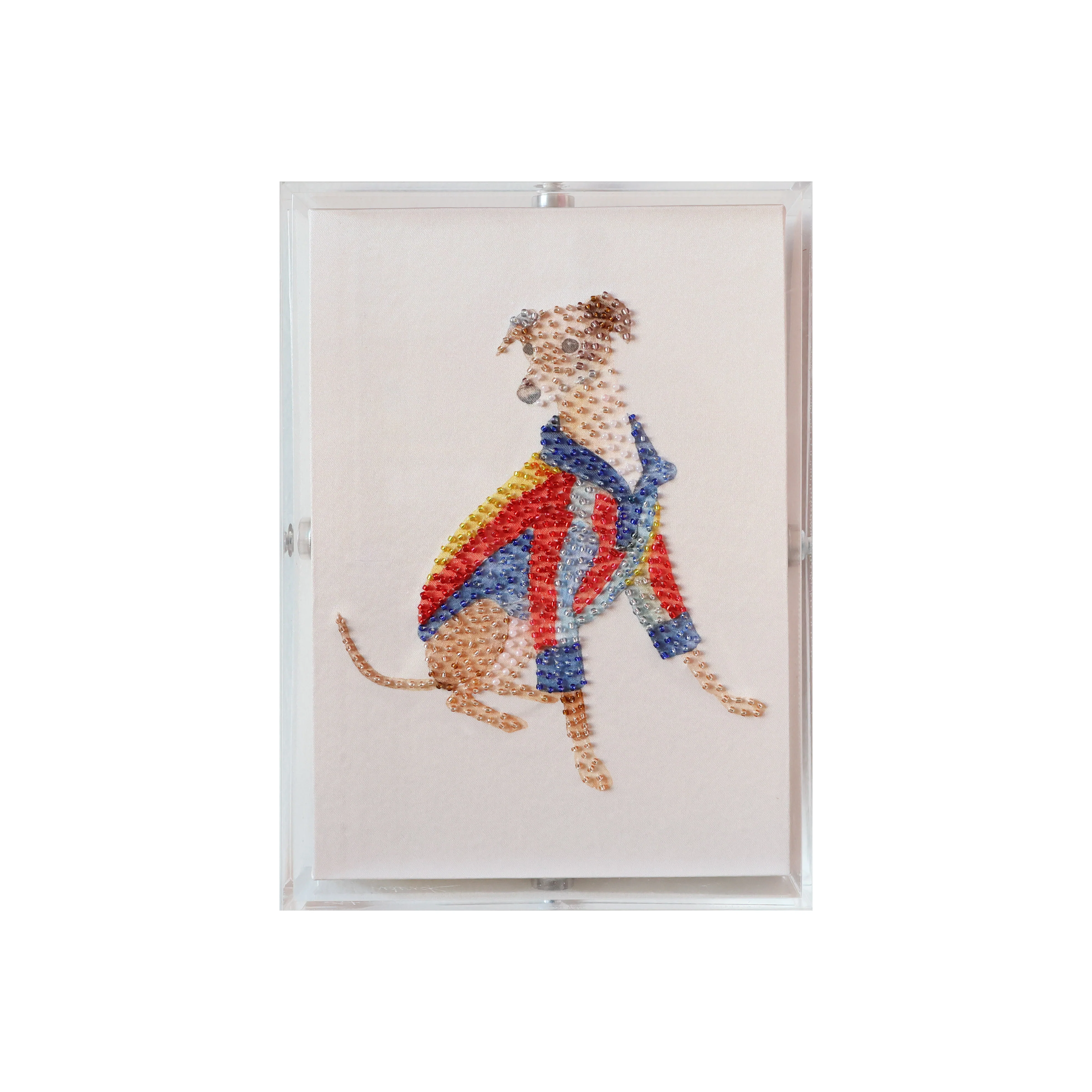 Le Petite Chien - Whippet with Striped Shirt