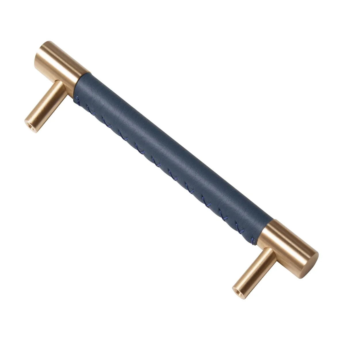 Leather & Brass Handle 5" - Navy - Image 2