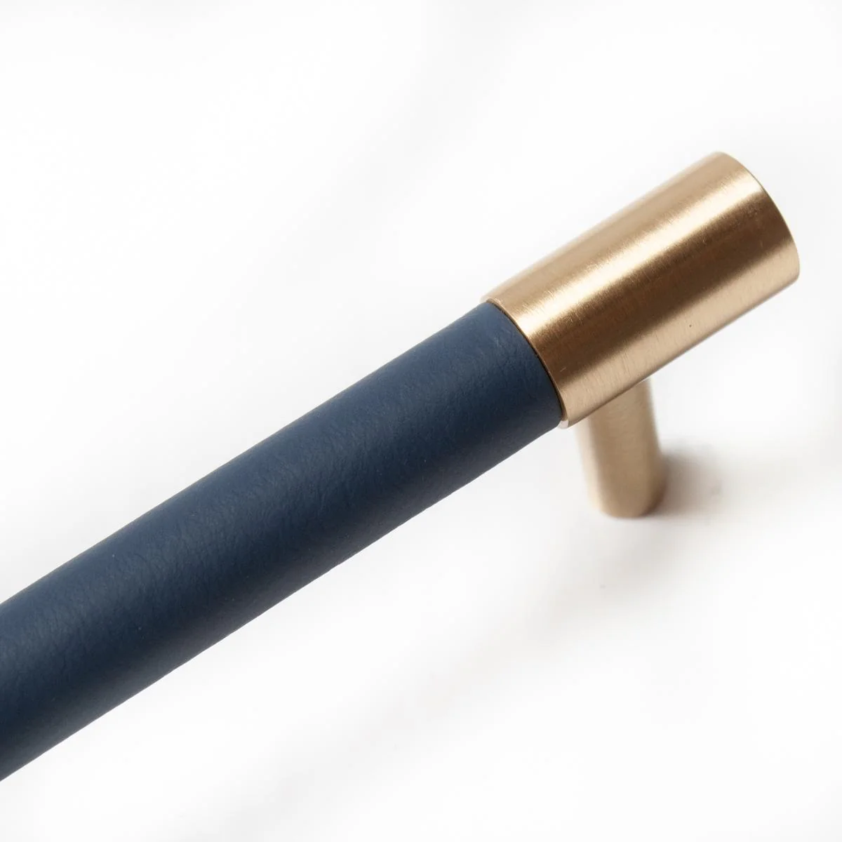 Leather & Brass Handle 5" - Navy - Image 3