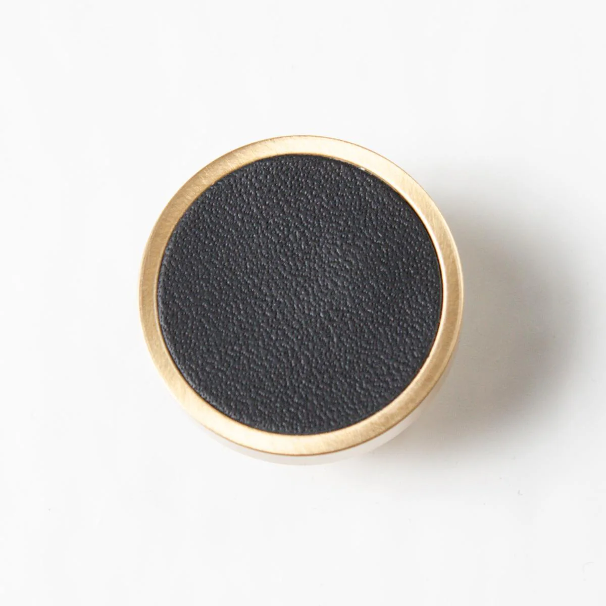 Leather & Brass Knob - Black - Image 4