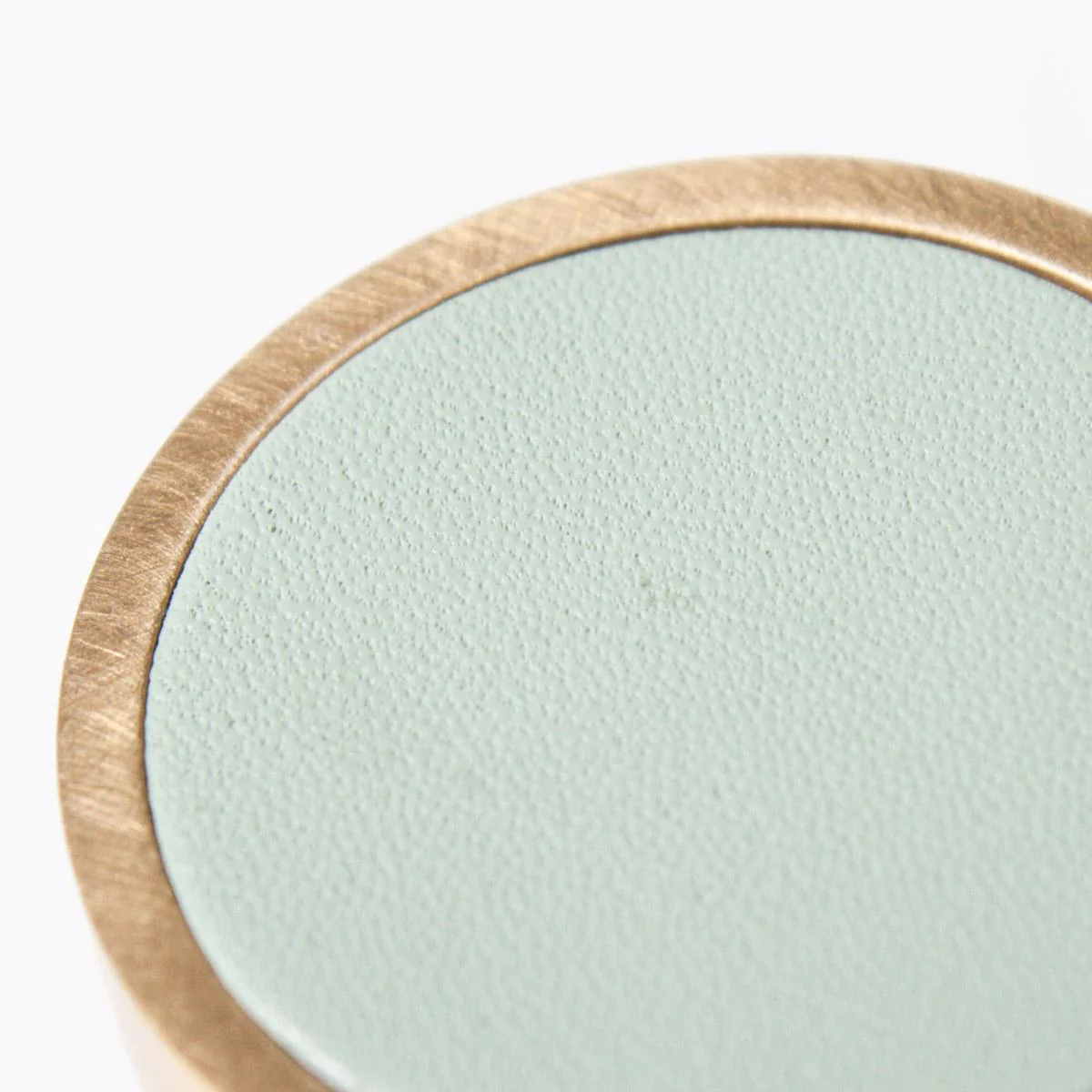 Leather & Brass Knob - Light Green - Image 3