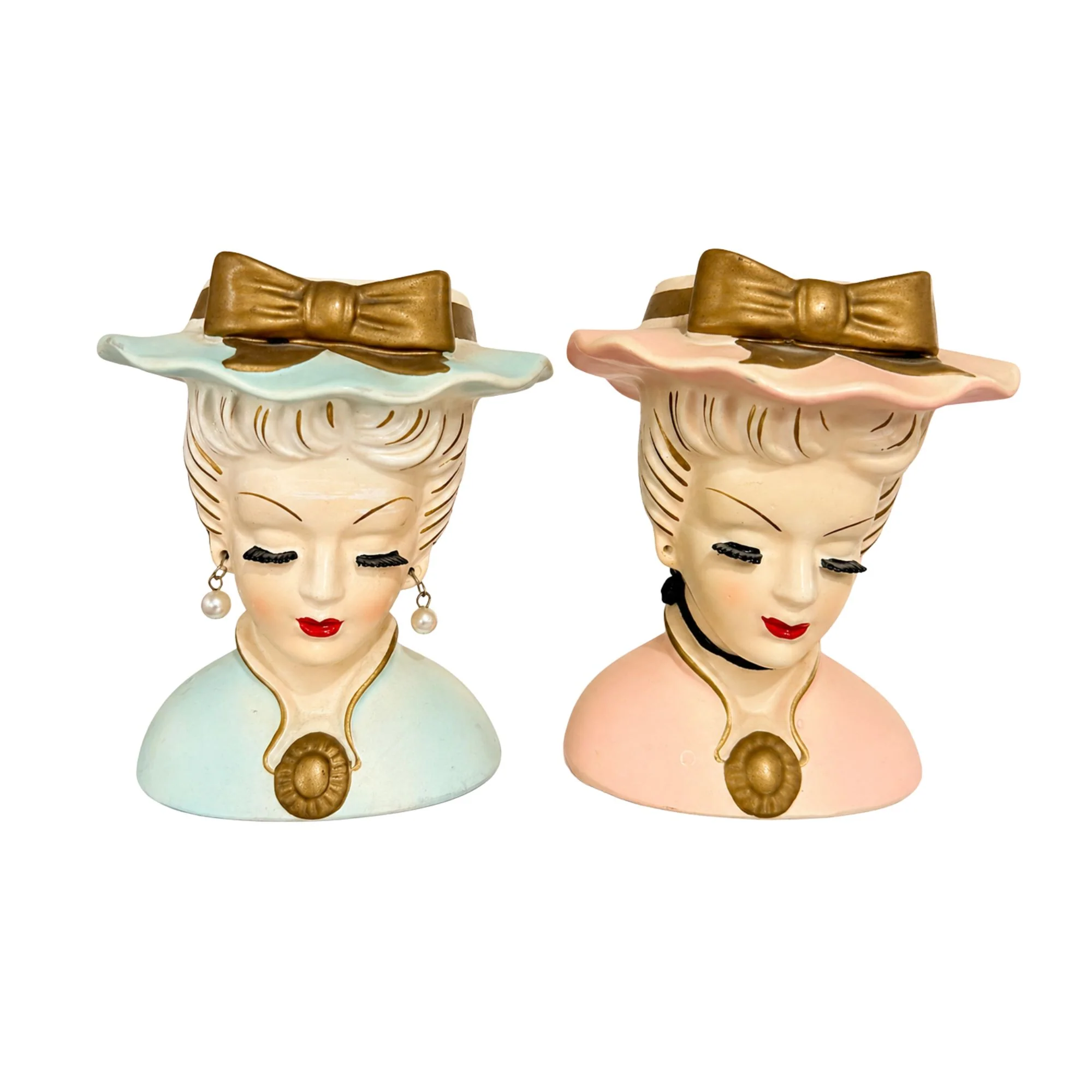 Lee Wards Vintage Lady Head Vases