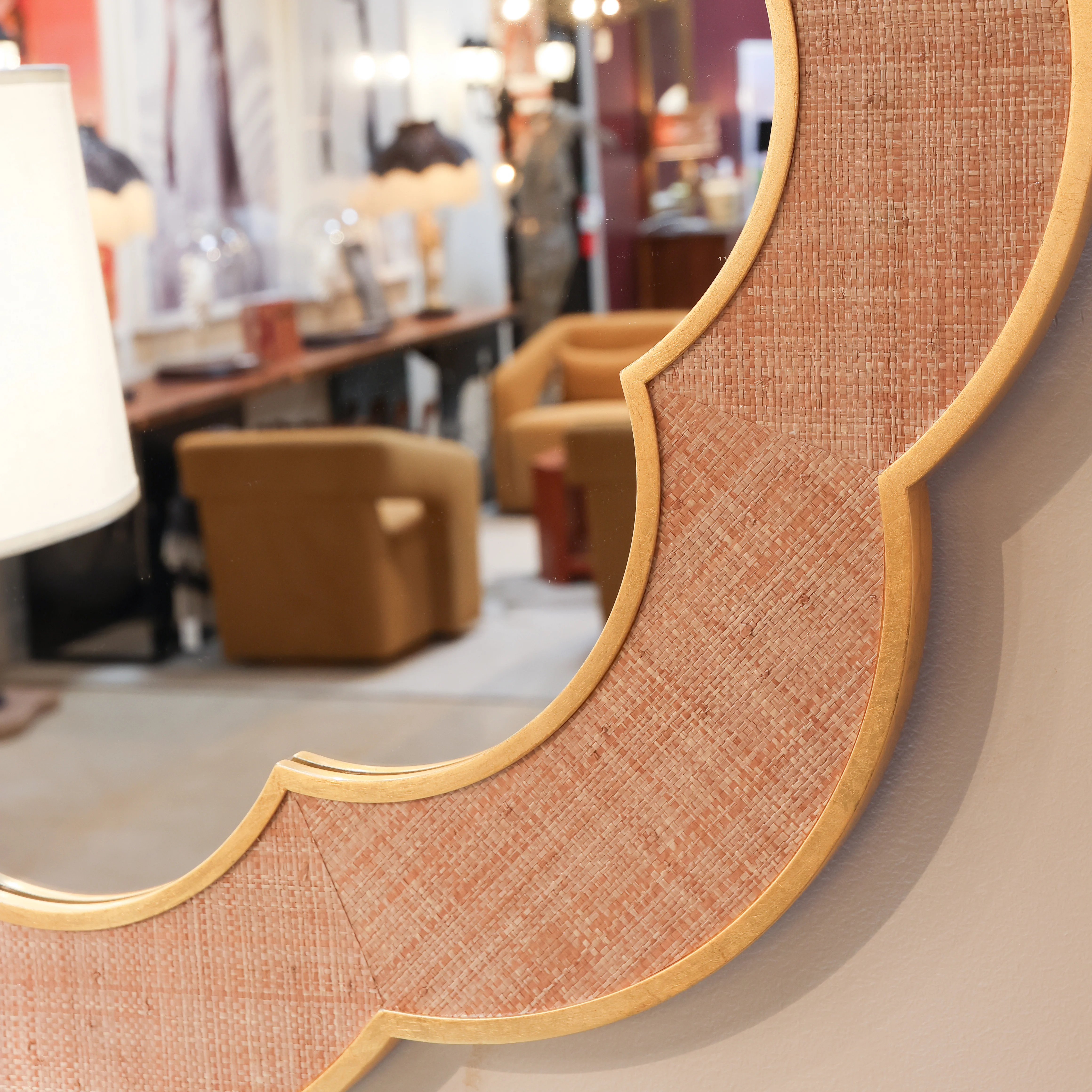 Leigh Mirror in Natalia Raffia - Image 5