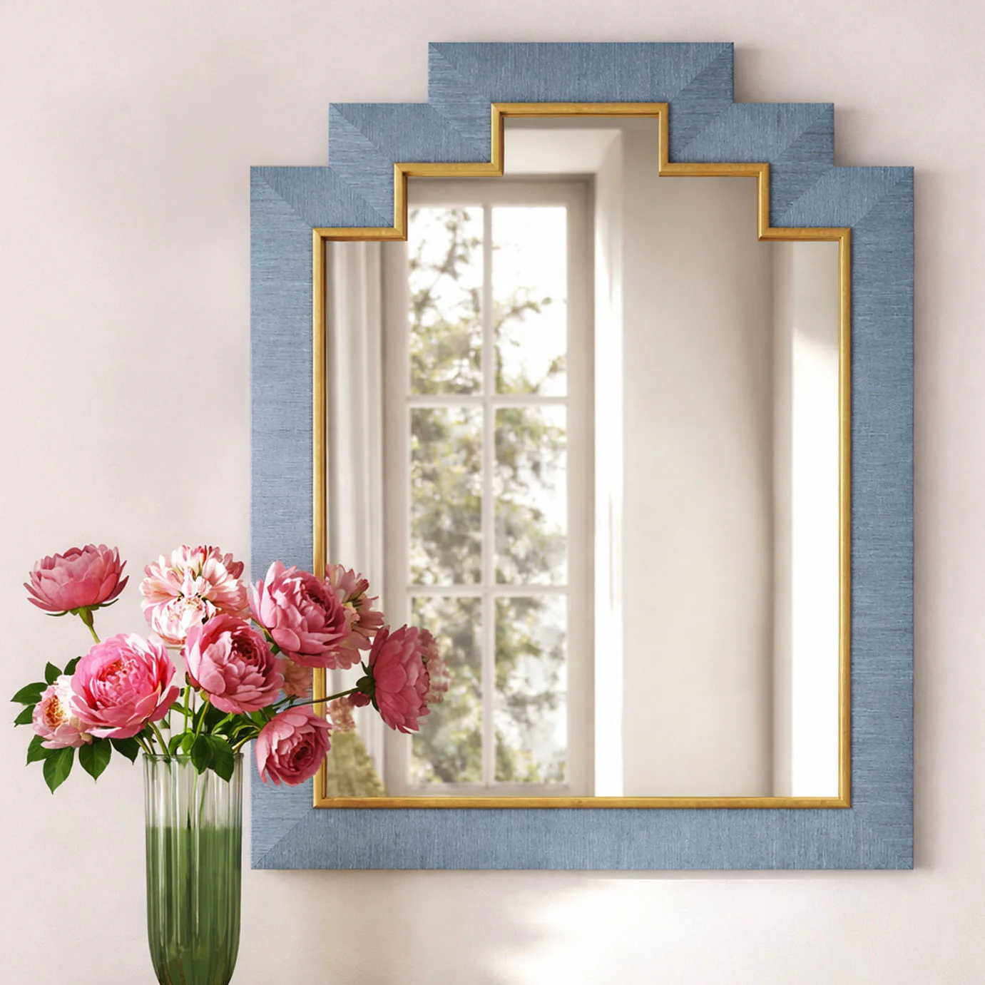 Leslie Mirror in Tulum Grasscloth - Image 2