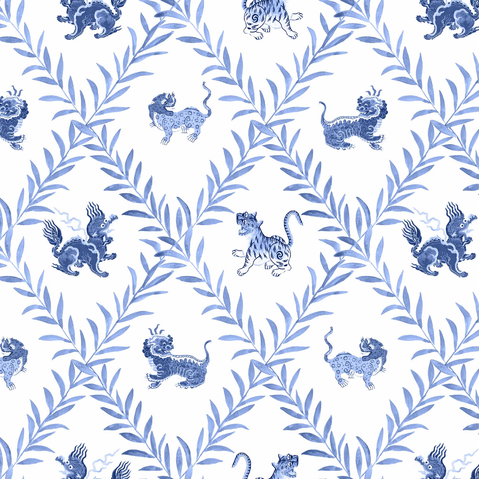 Little Blue Beasties Fabric