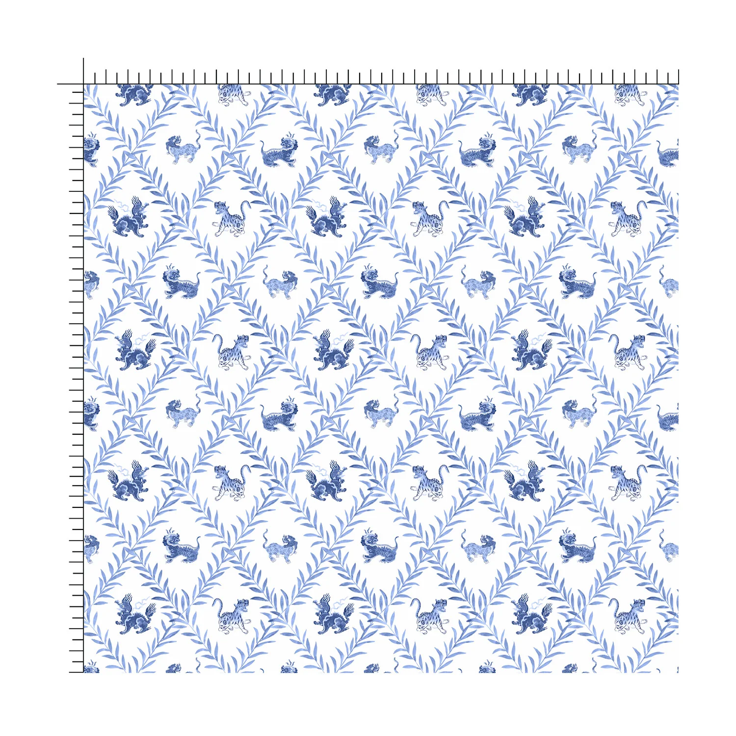 Little Blue Beasties Fabric - Image 2