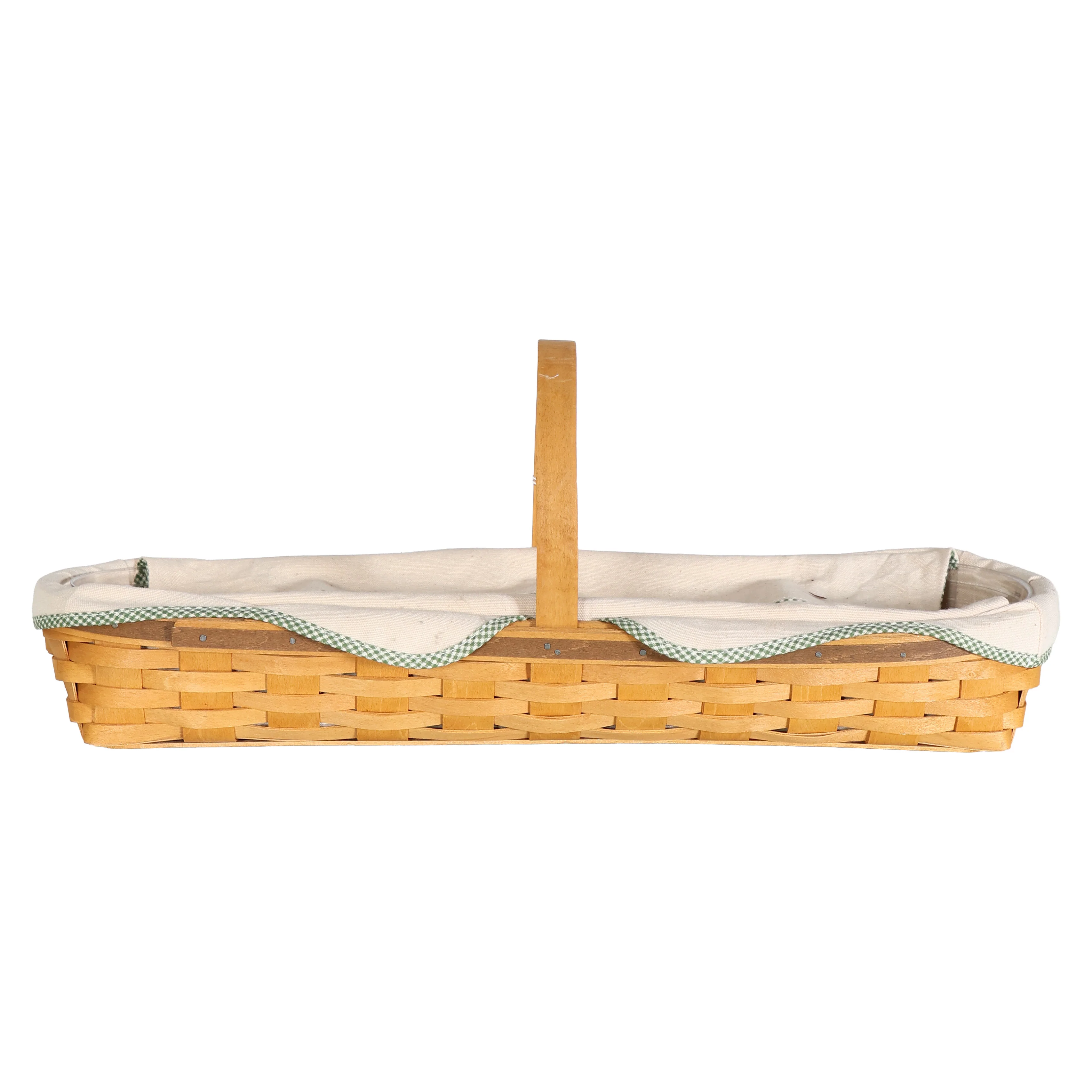 Longaberger Bread Basket with Gingham Trim