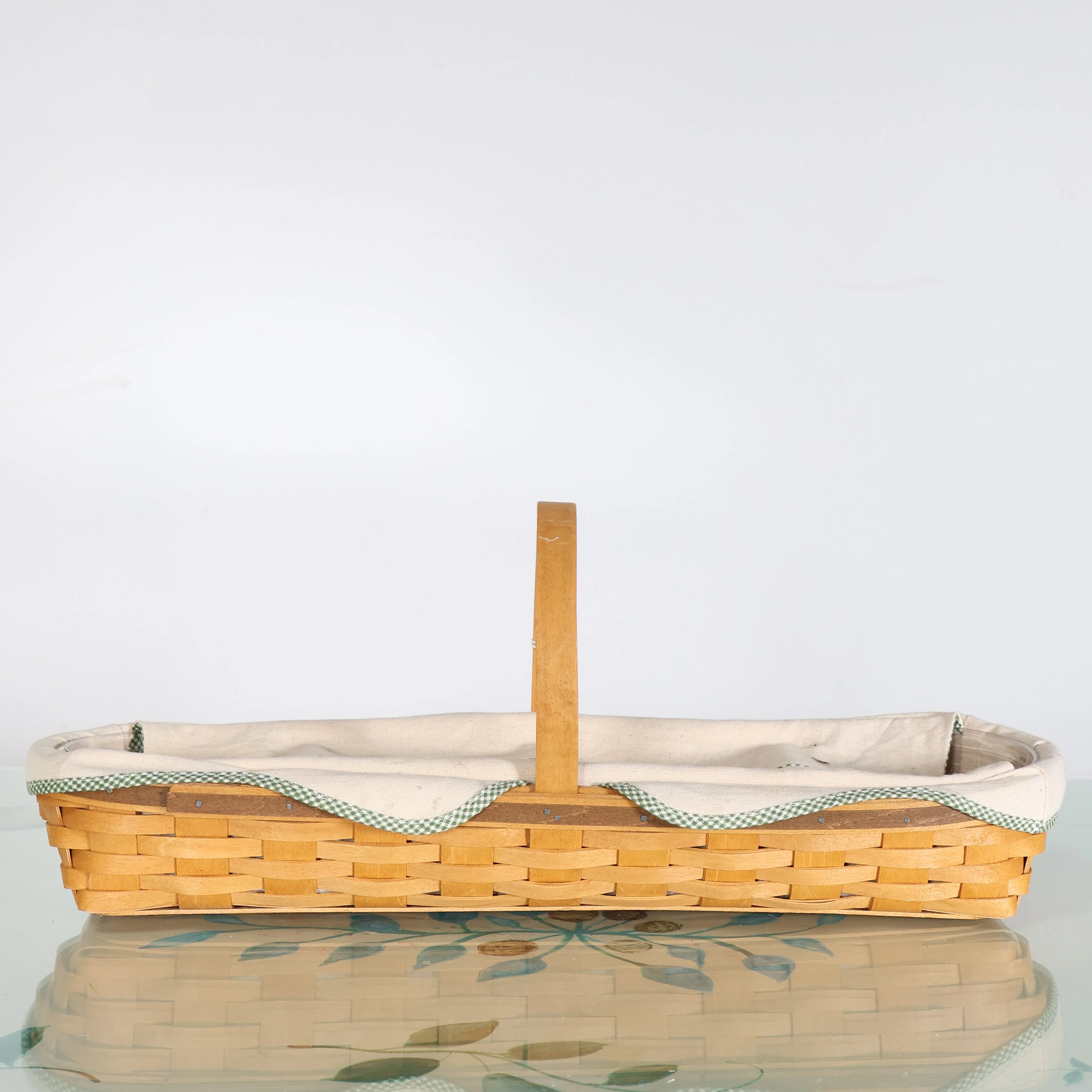 Longaberger Bread Basket with Gingham Trim - Image 2