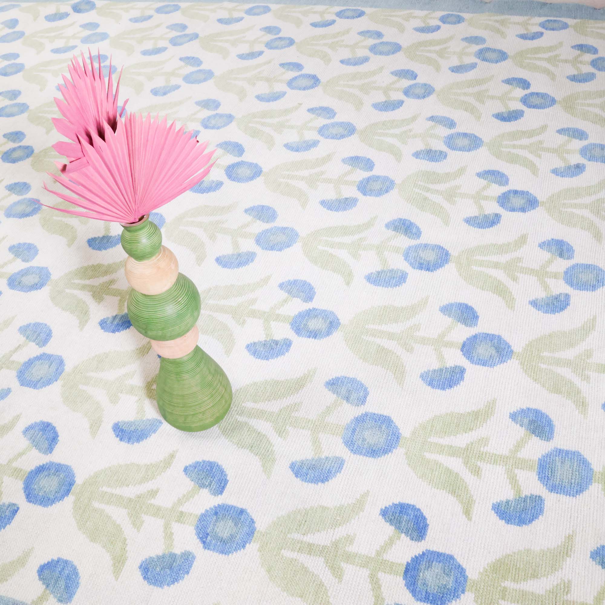Margaret Blue Turkish Knot Rug - Image 3