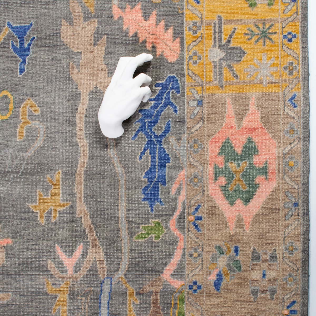 Margot Grey Turkish Knot Rug - Image 2