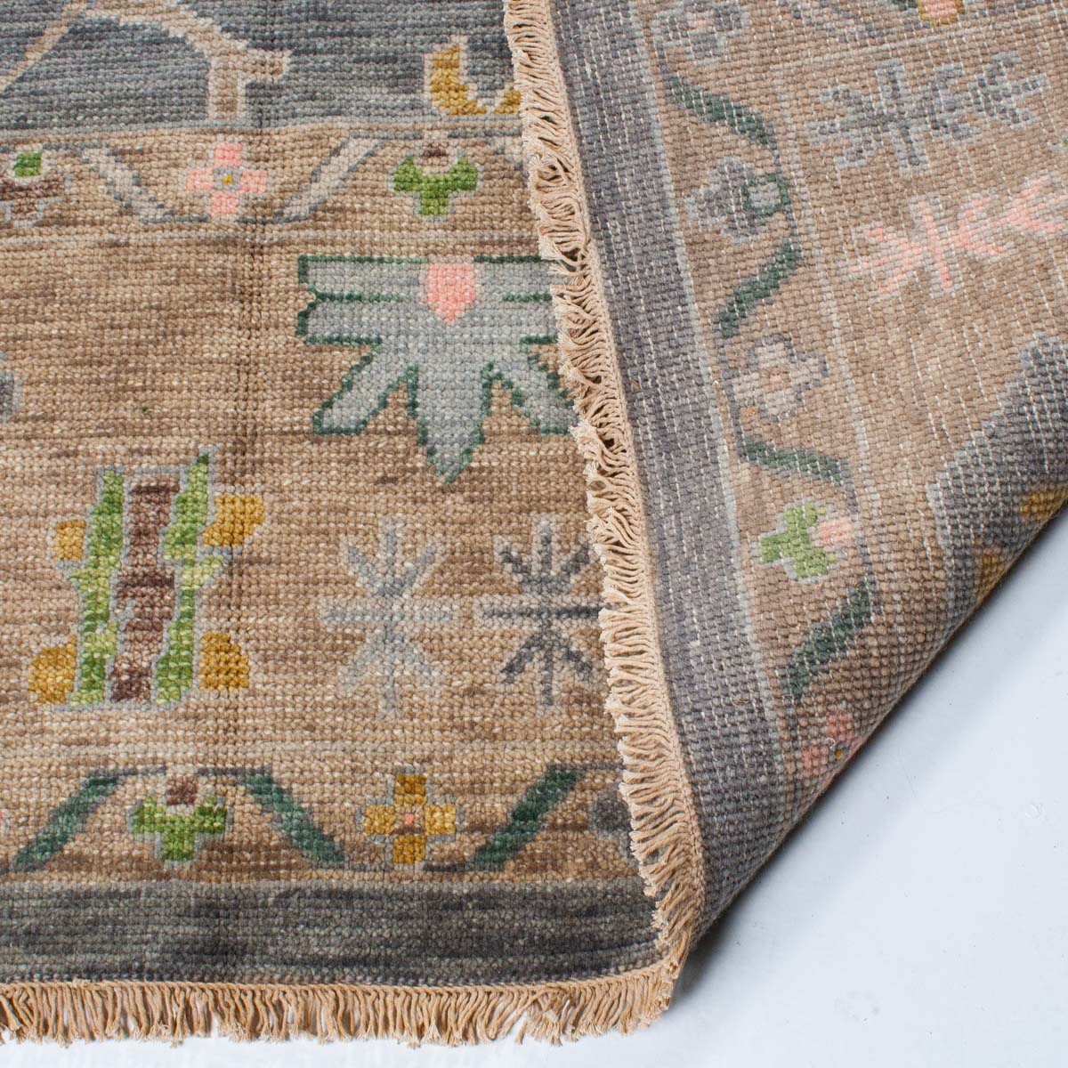 Margot Grey Turkish Knot Rug - Image 3