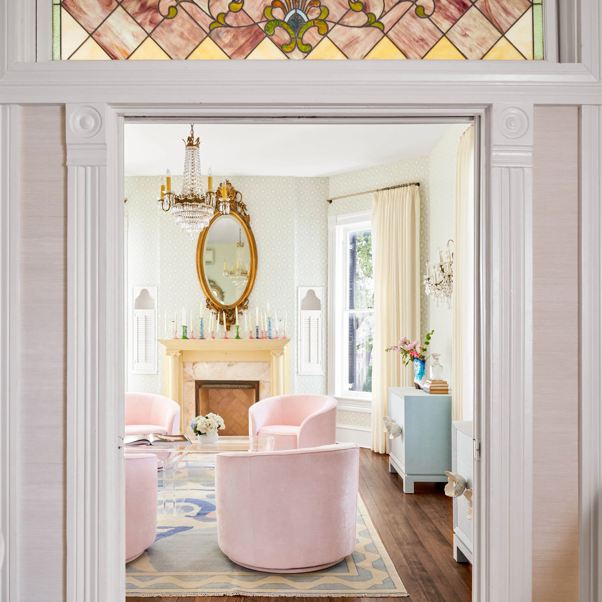 Martita Swivel Chair in Rosewater - Image 3