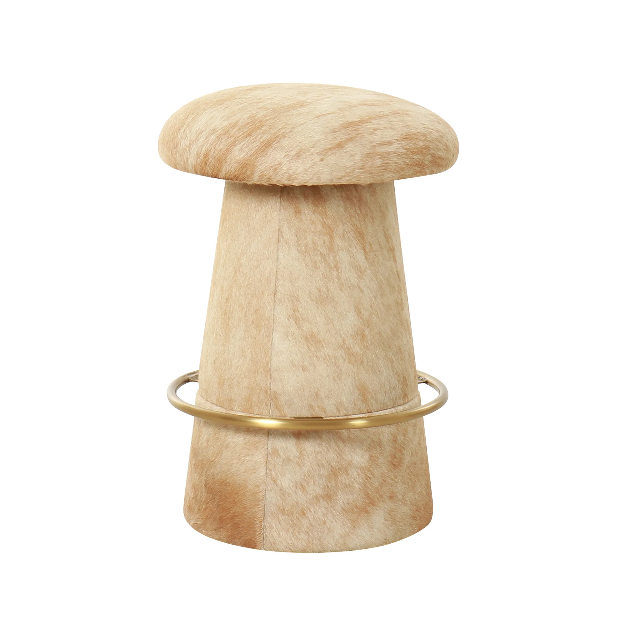 Mushroom Counter Stool in Neutral Cowhide - Image 4