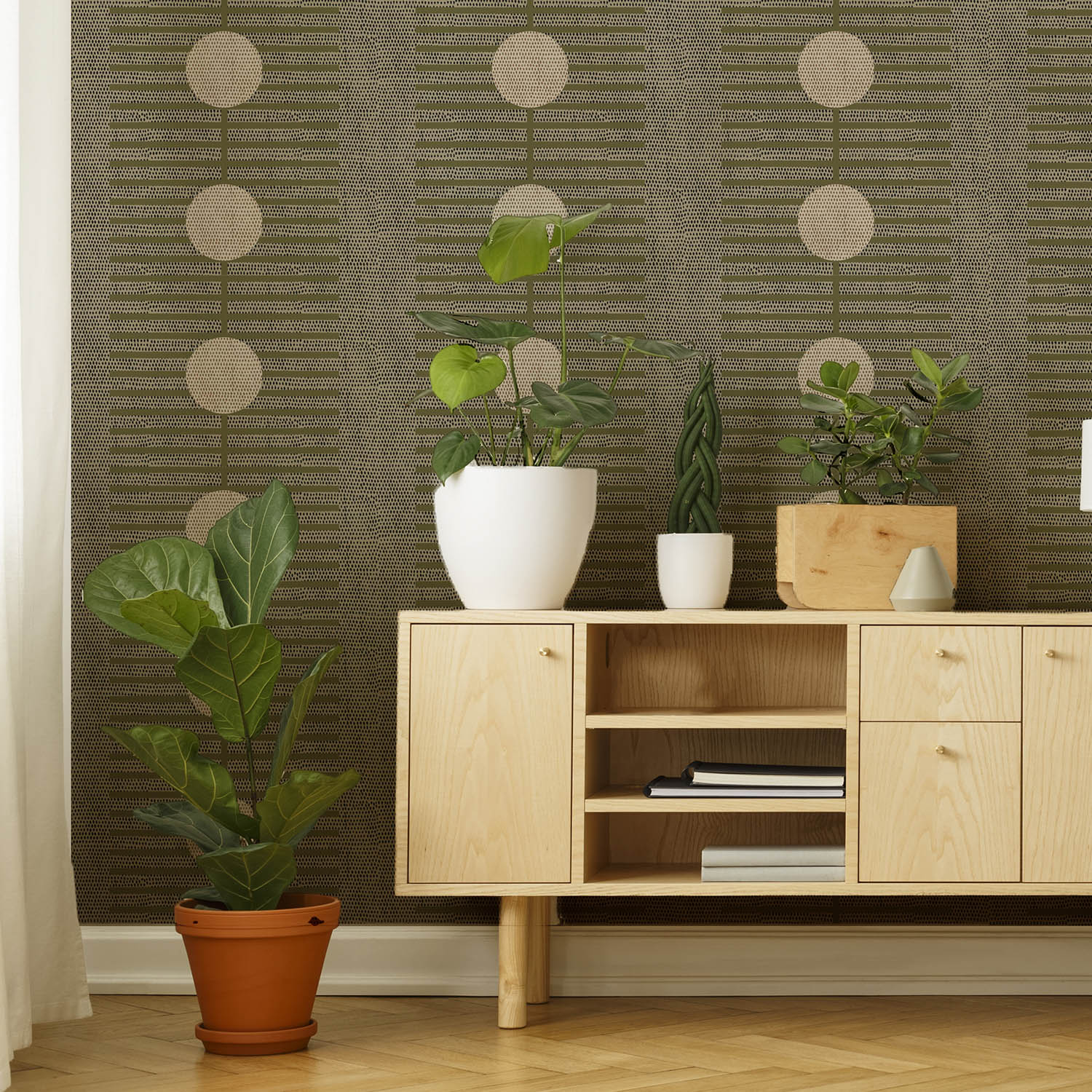 Nomalanga Wallpaper - Olive & Linen - Image 2
