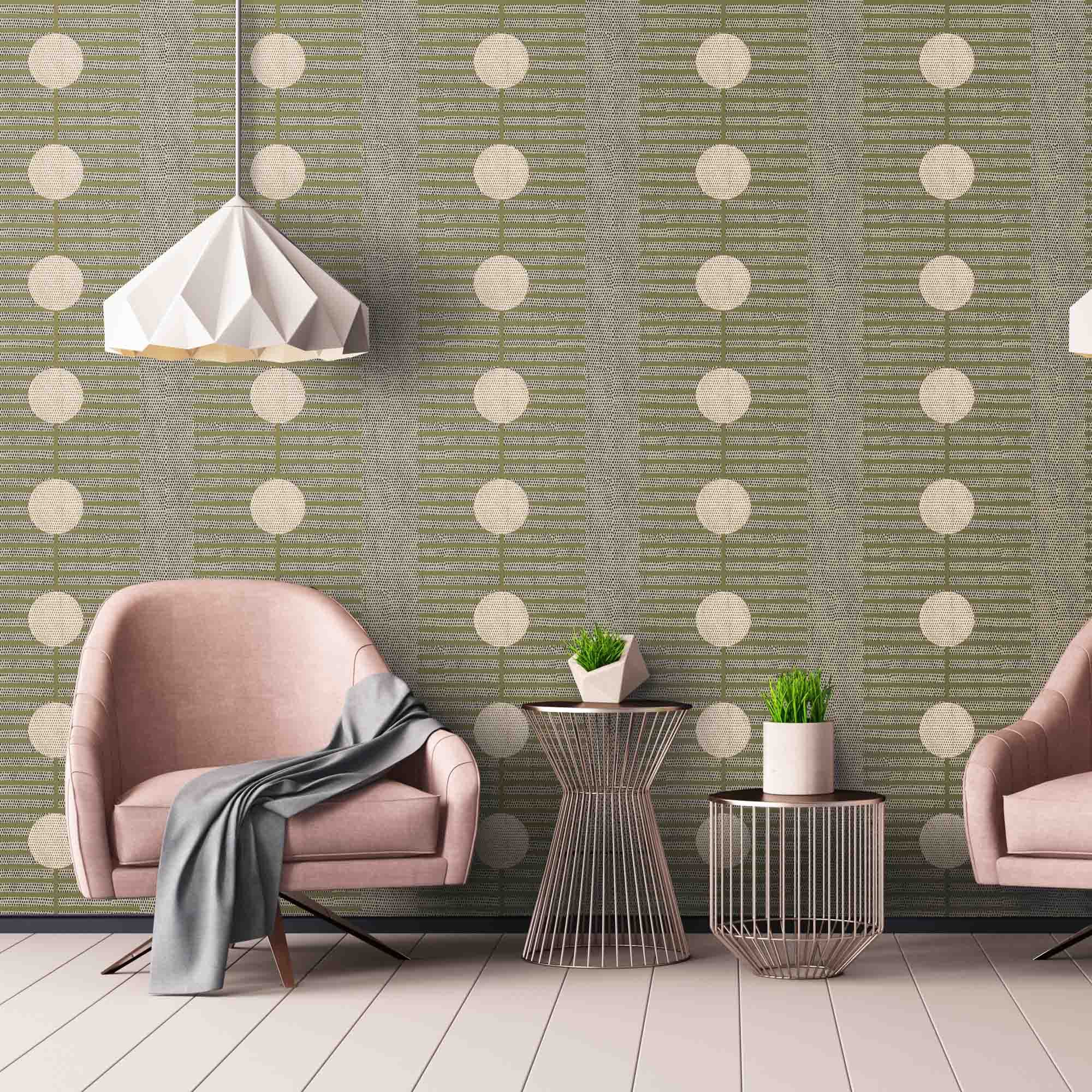 Nomalanga Wallpaper - Olive & Linen - Image 3