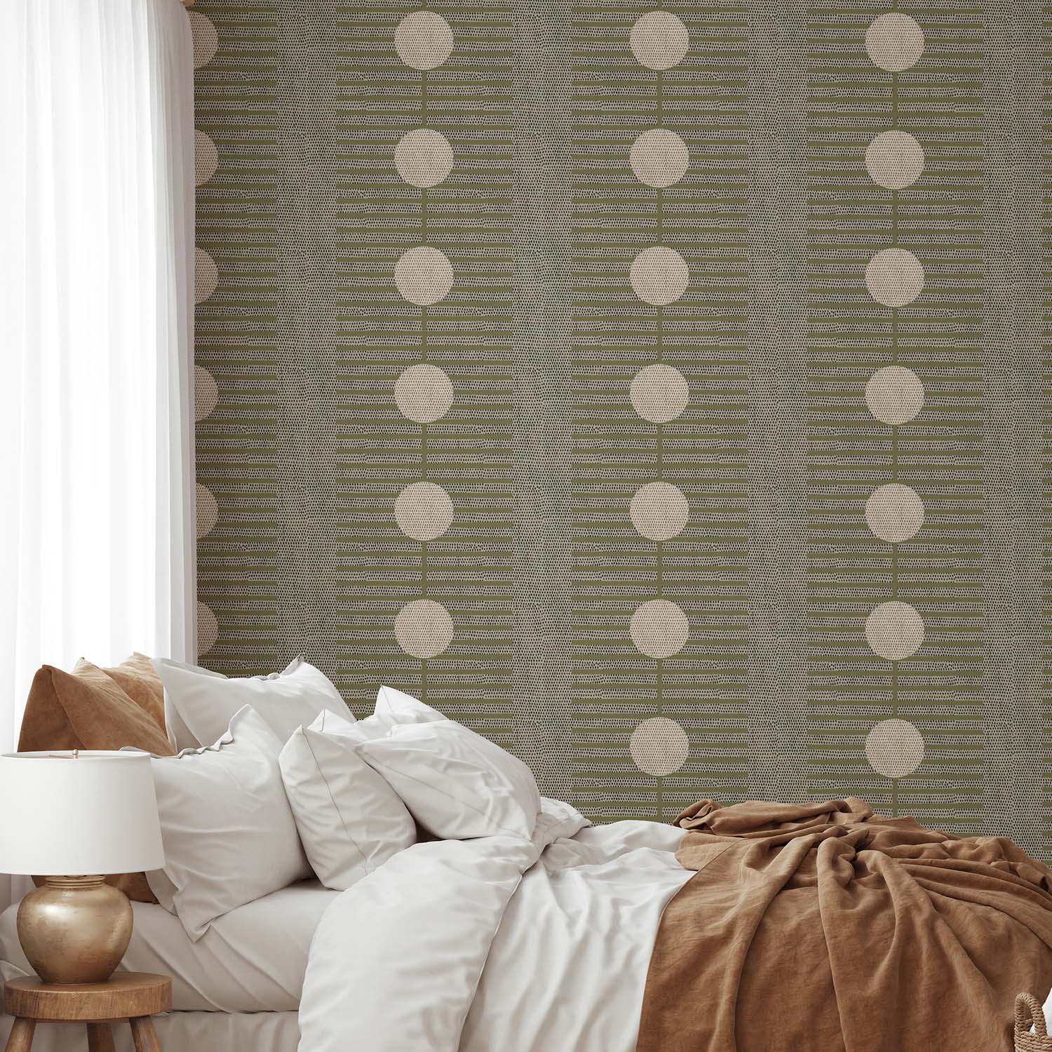 Nomalanga Wallpaper - Olive & Linen - Image 4