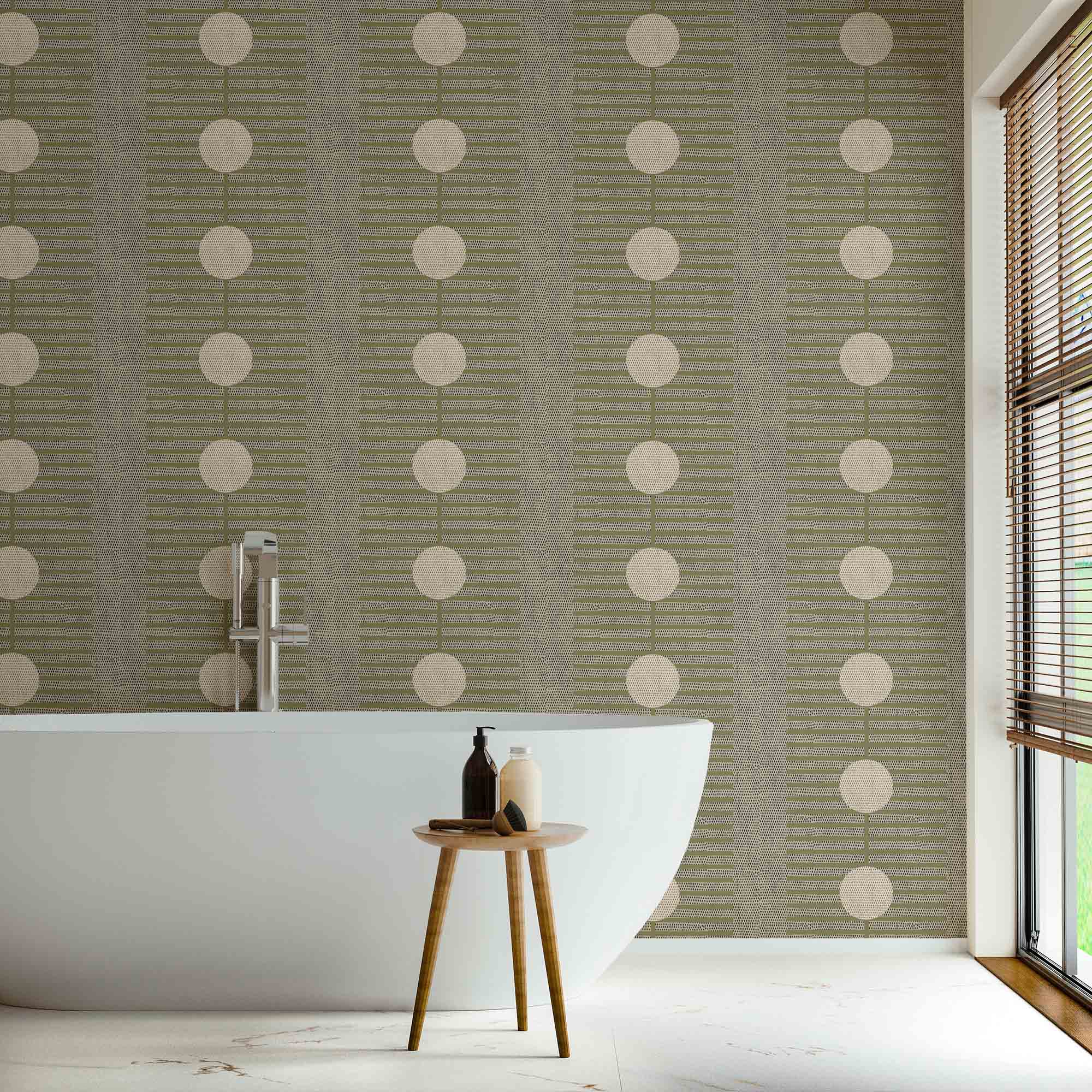 Nomalanga Wallpaper - Olive & Linen - Image 5