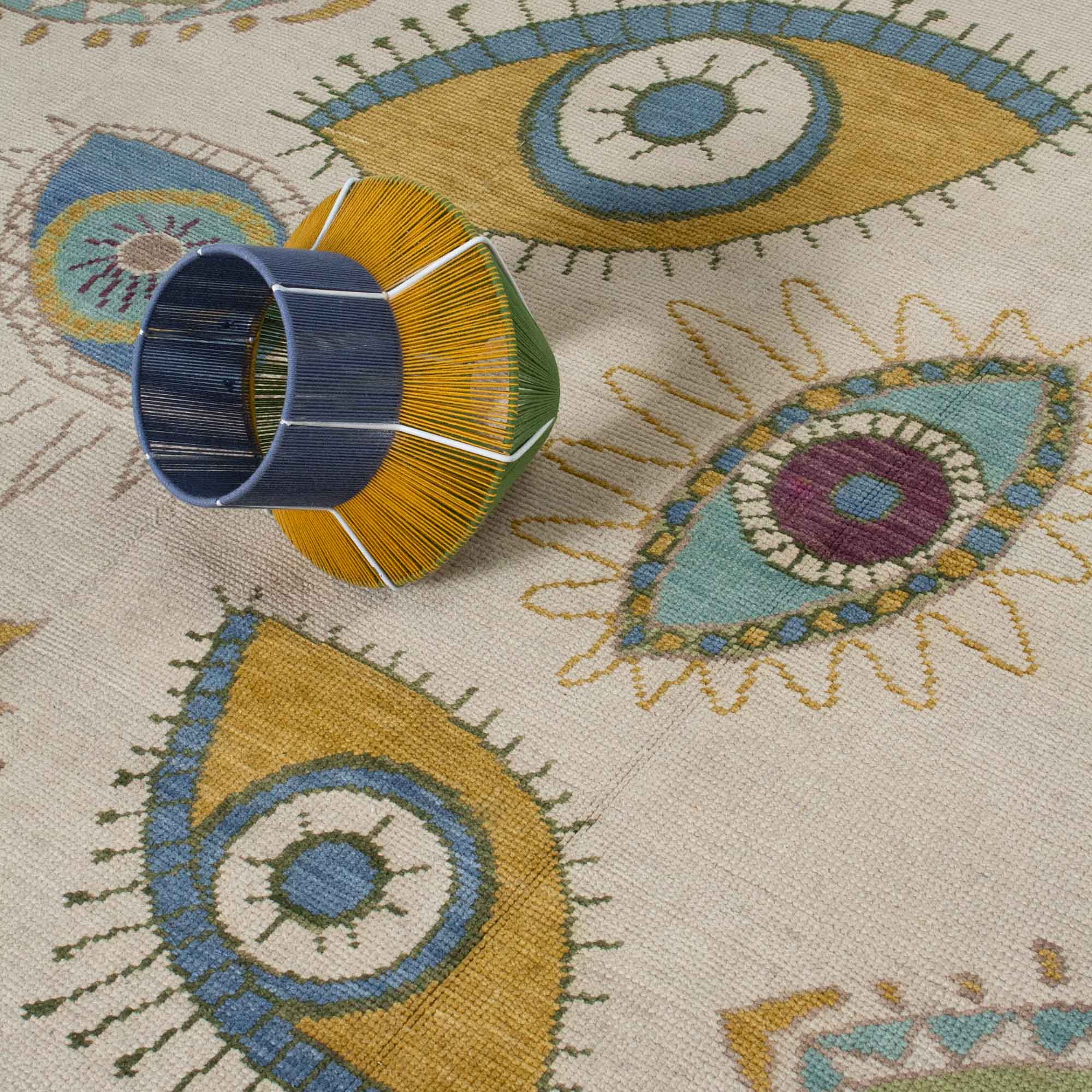 Ojo Earth Tones Turkish Knot Rug - Image 3