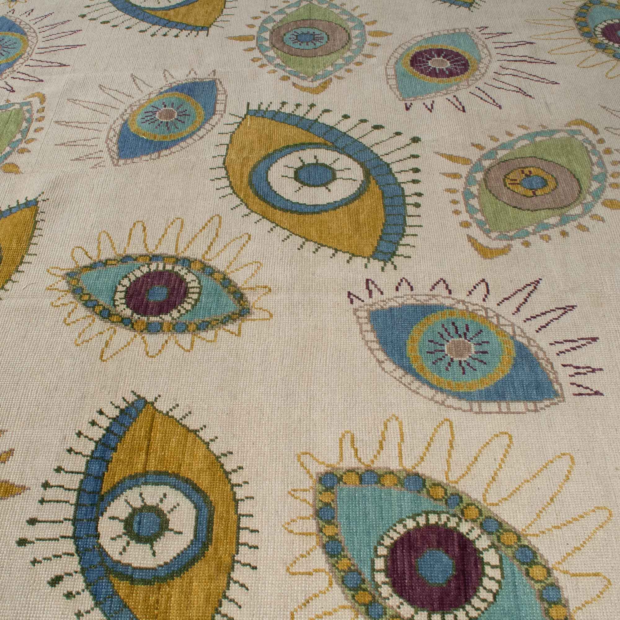 Ojo Earth Tones Turkish Knot Rug - Image 4