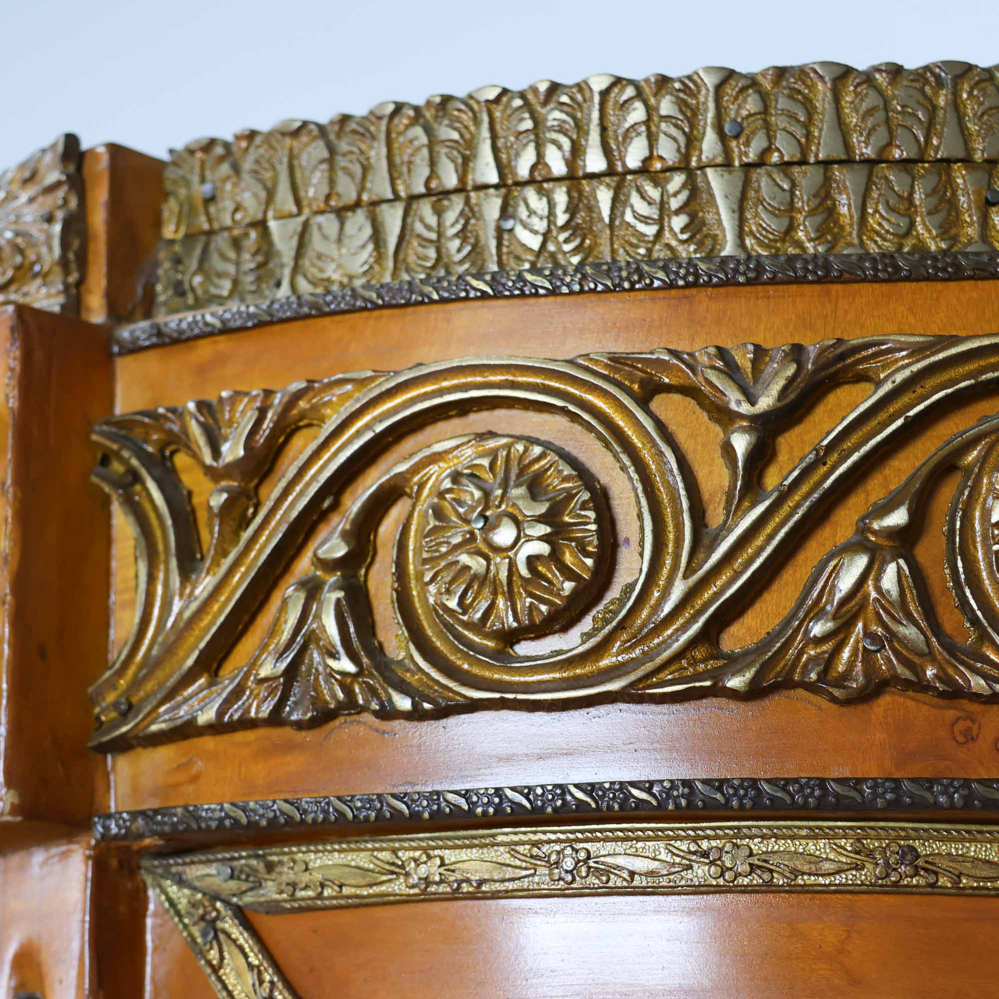 Ornate Vitrine Cabinet with Silk Tufted Detailing - Image 3