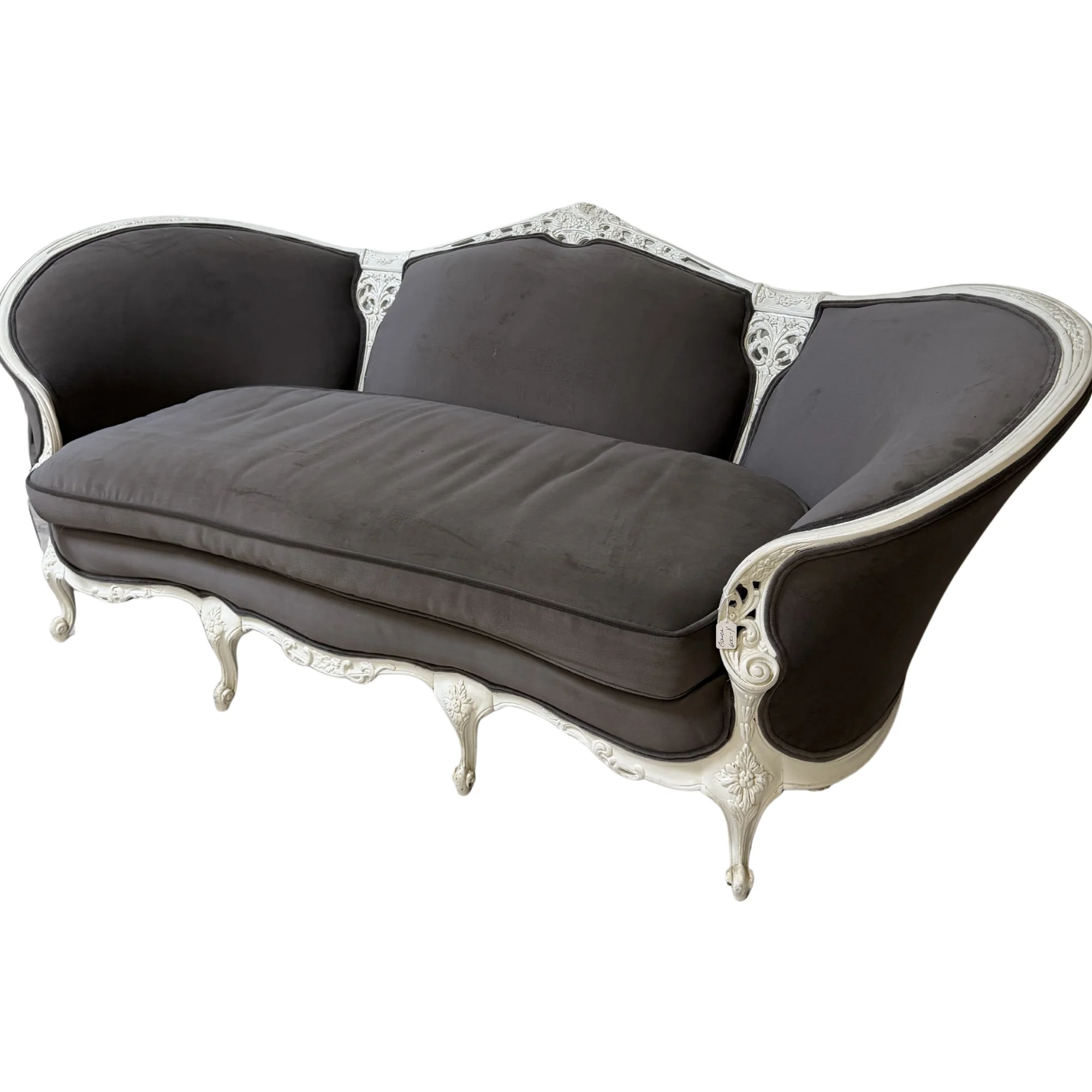 Ornate White Sofa in Childress Upholstery - Image 2