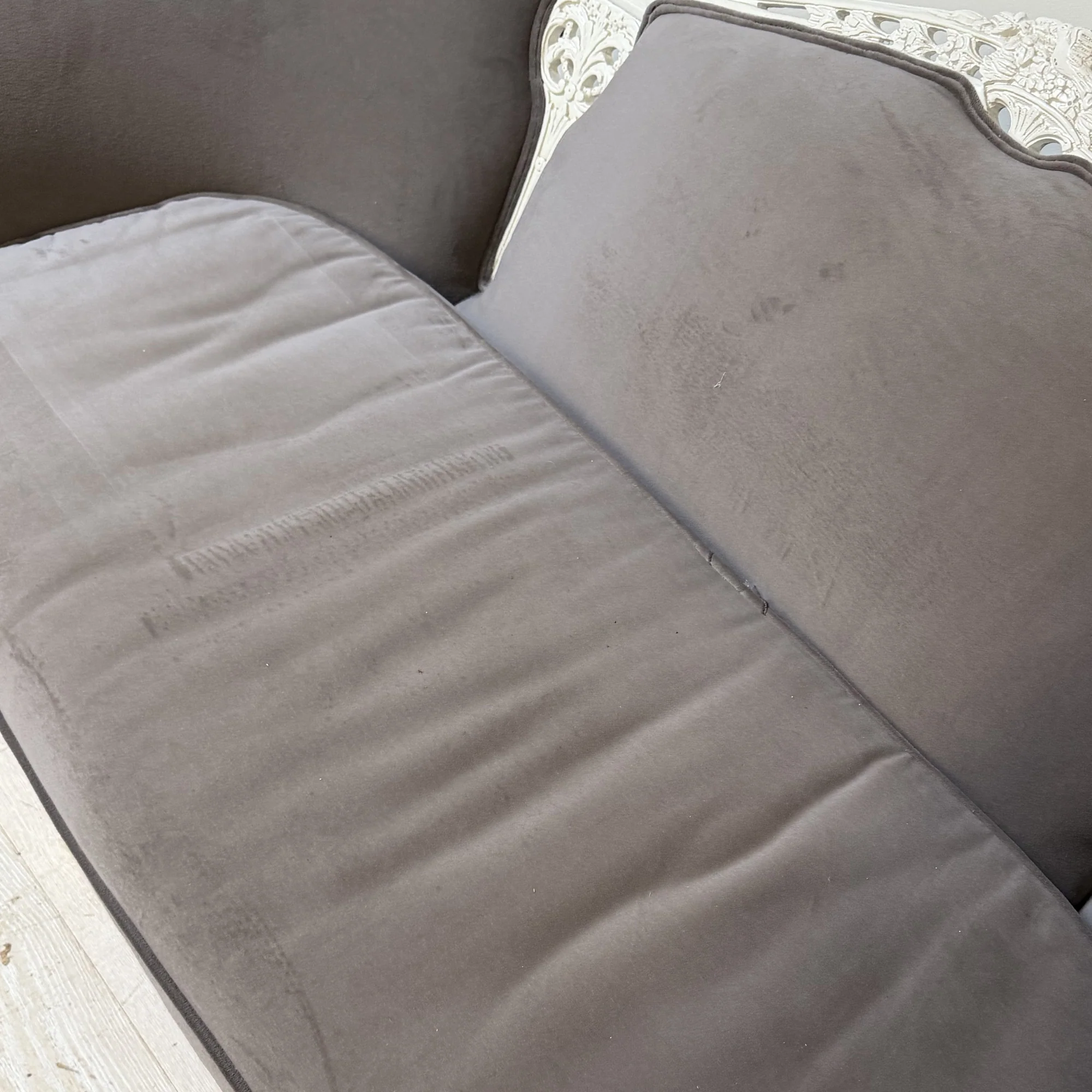 Ornate White Sofa in Childress Upholstery - Image 4