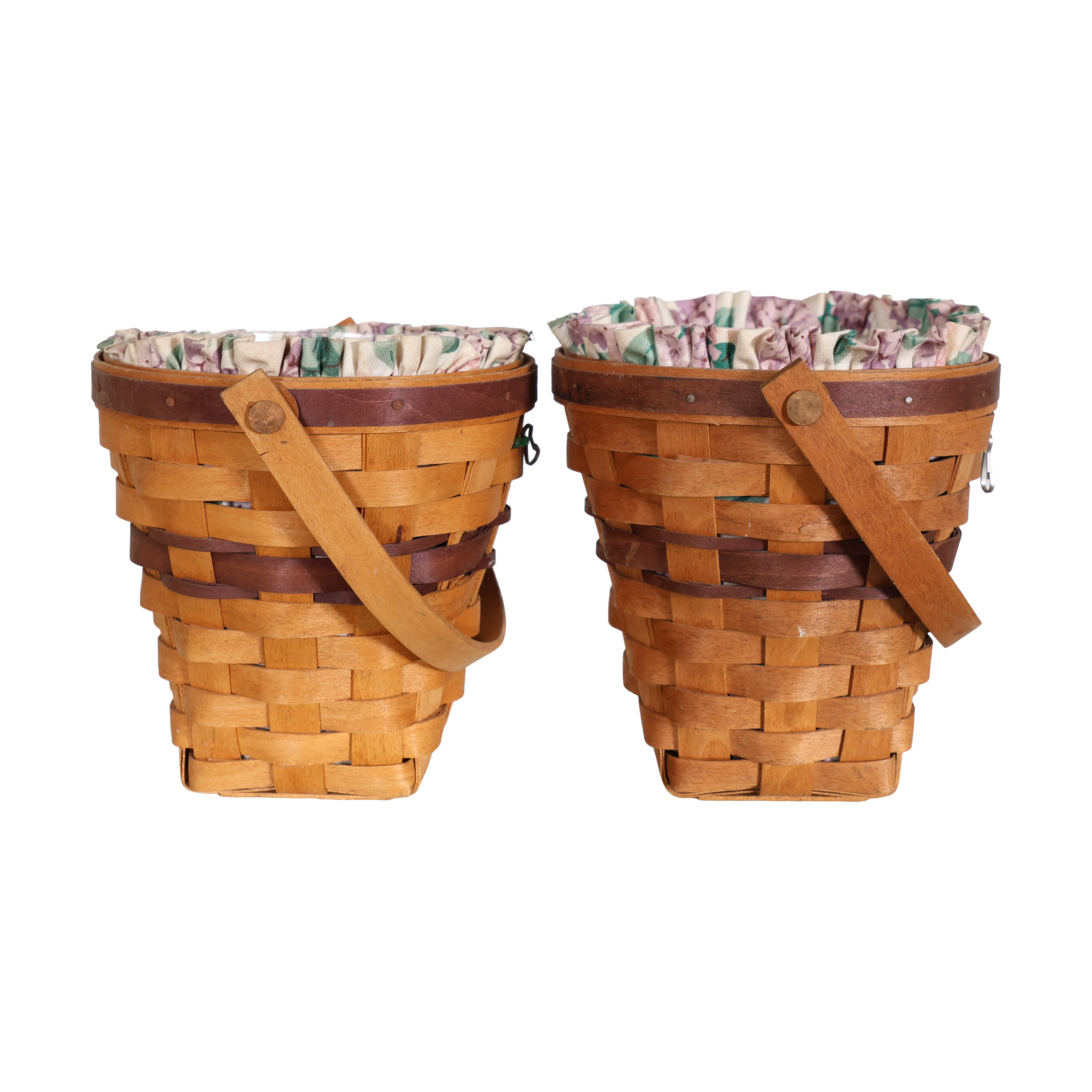 Pair of 90s Floral Longaberger Baskets