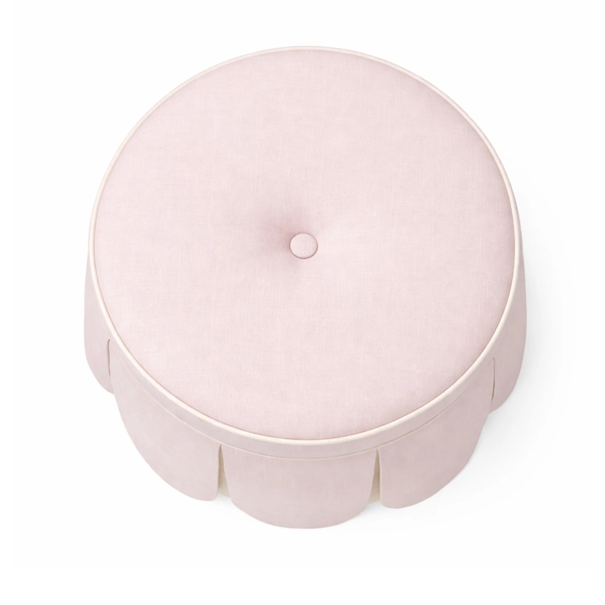 In Stock Blossom Ottoman in Blush Linen - Image 2