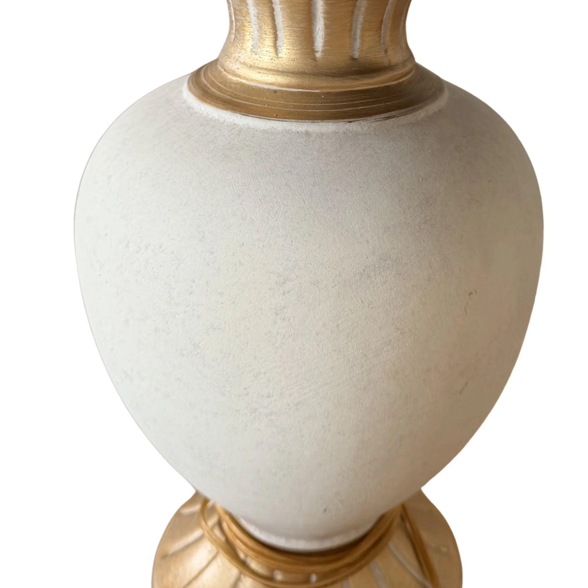 Pair of Hollywood Regency Ceramic Crackle Glaze Lamps with Rattan Lamp Shades - Image 3