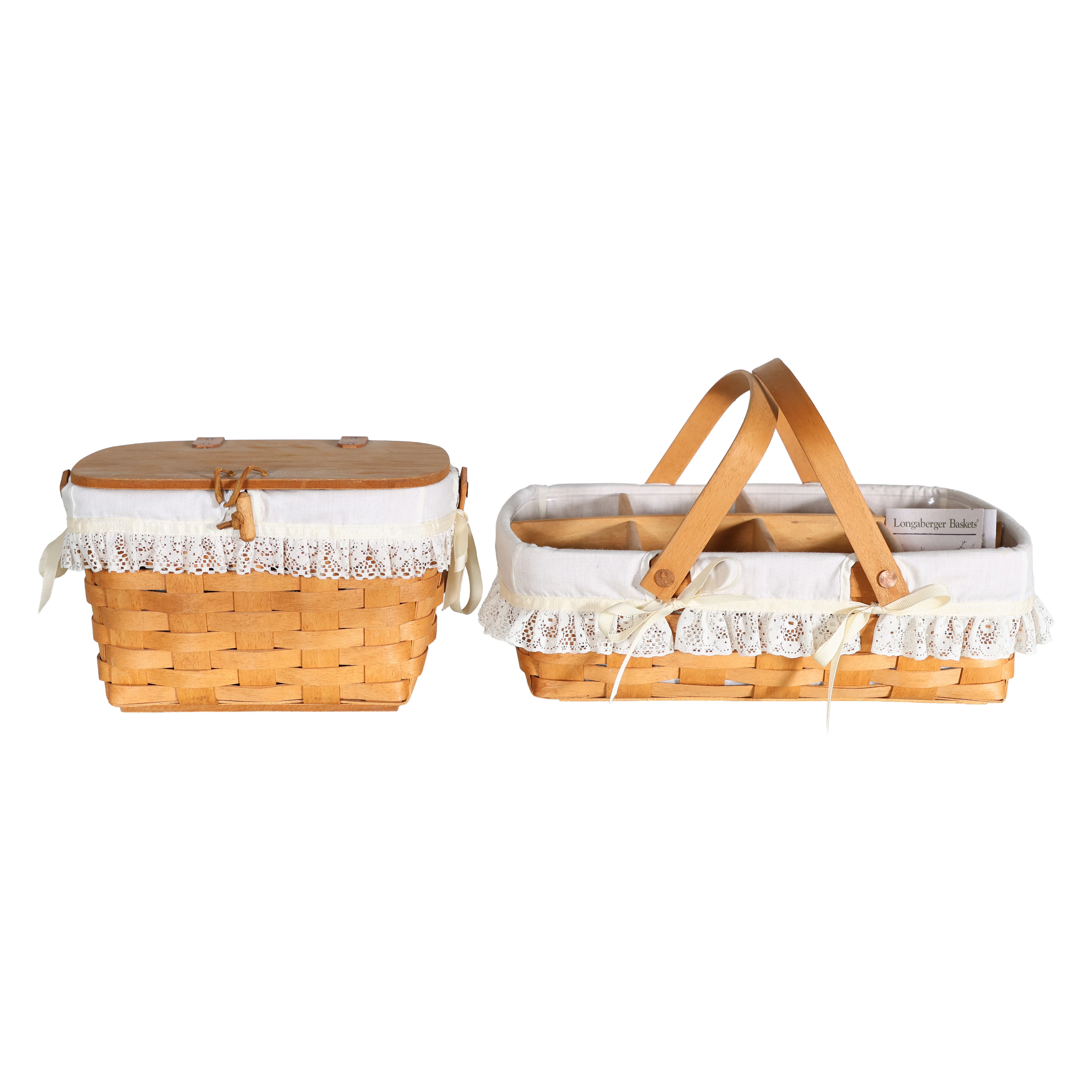 Pair of Lace Longaberger Baskets