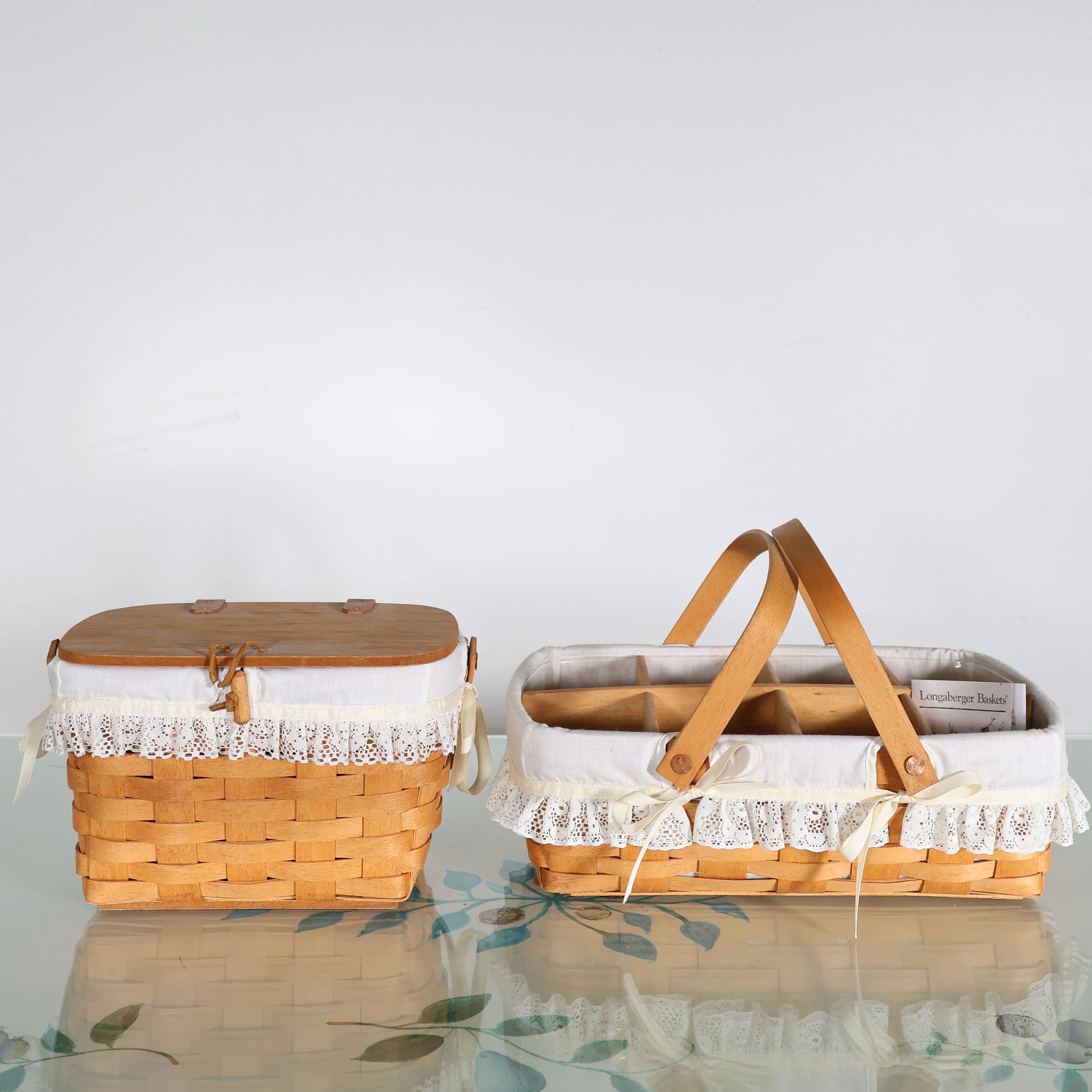 Pair of Lace Longaberger Baskets - Image 2