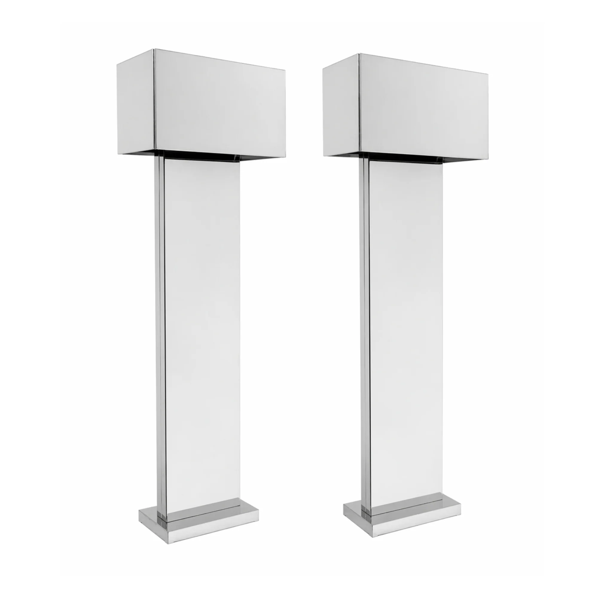 Pair of Large Chrome Floor Lamps
