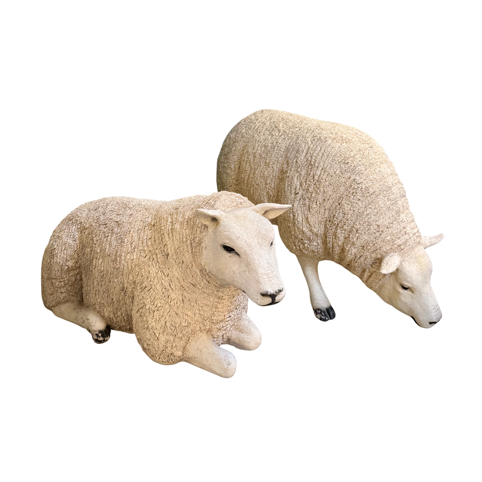 Pair of Life Size Composite Sheep