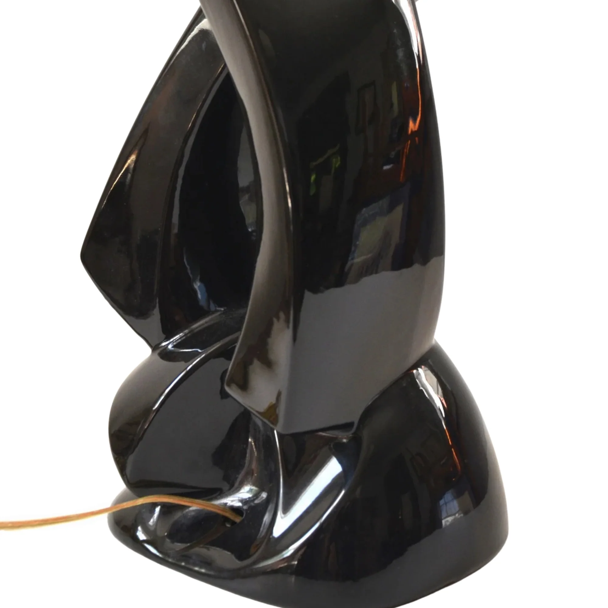 Pair of MCM Black Abstract Lamps - Image 2
