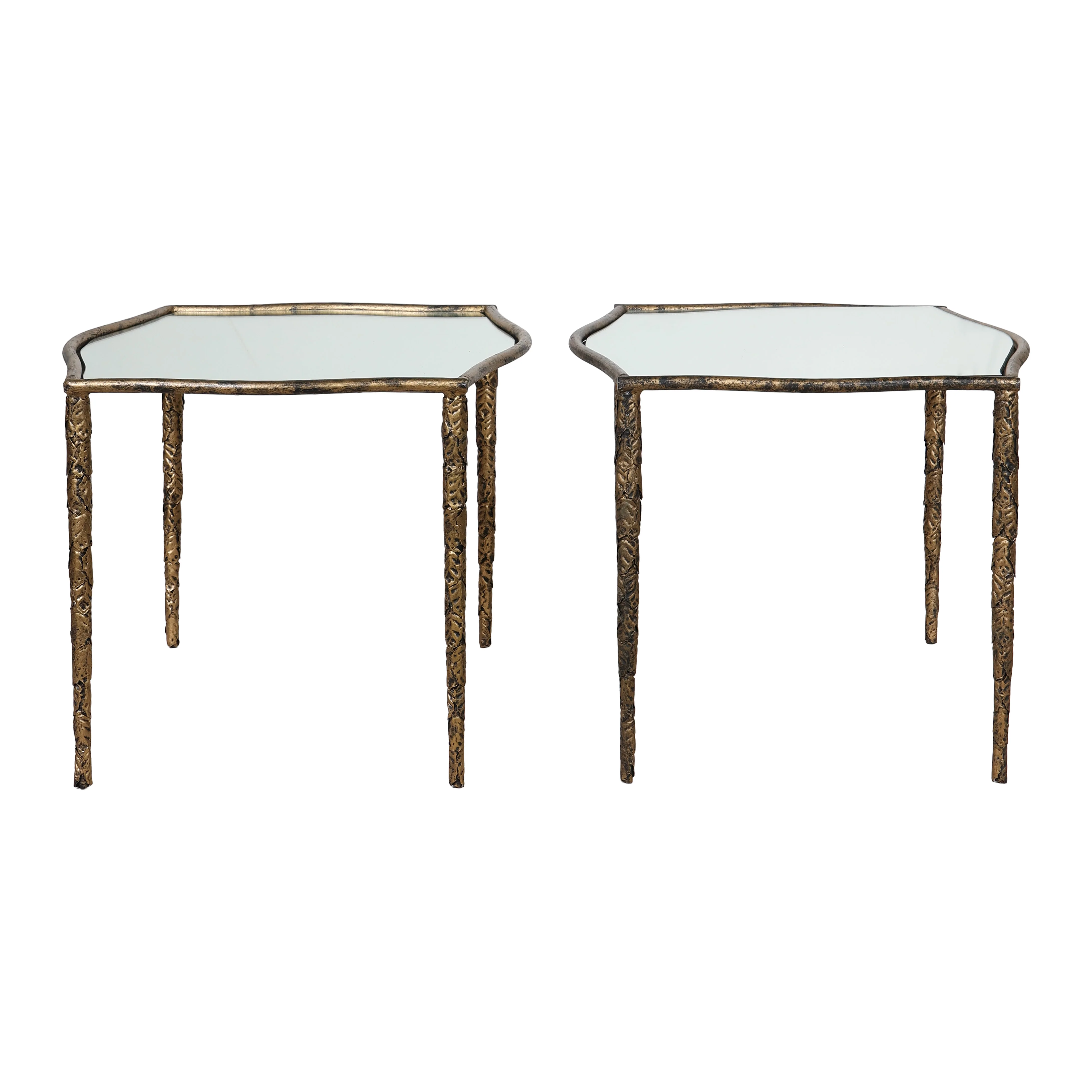 Pair of Mirrored End Tables