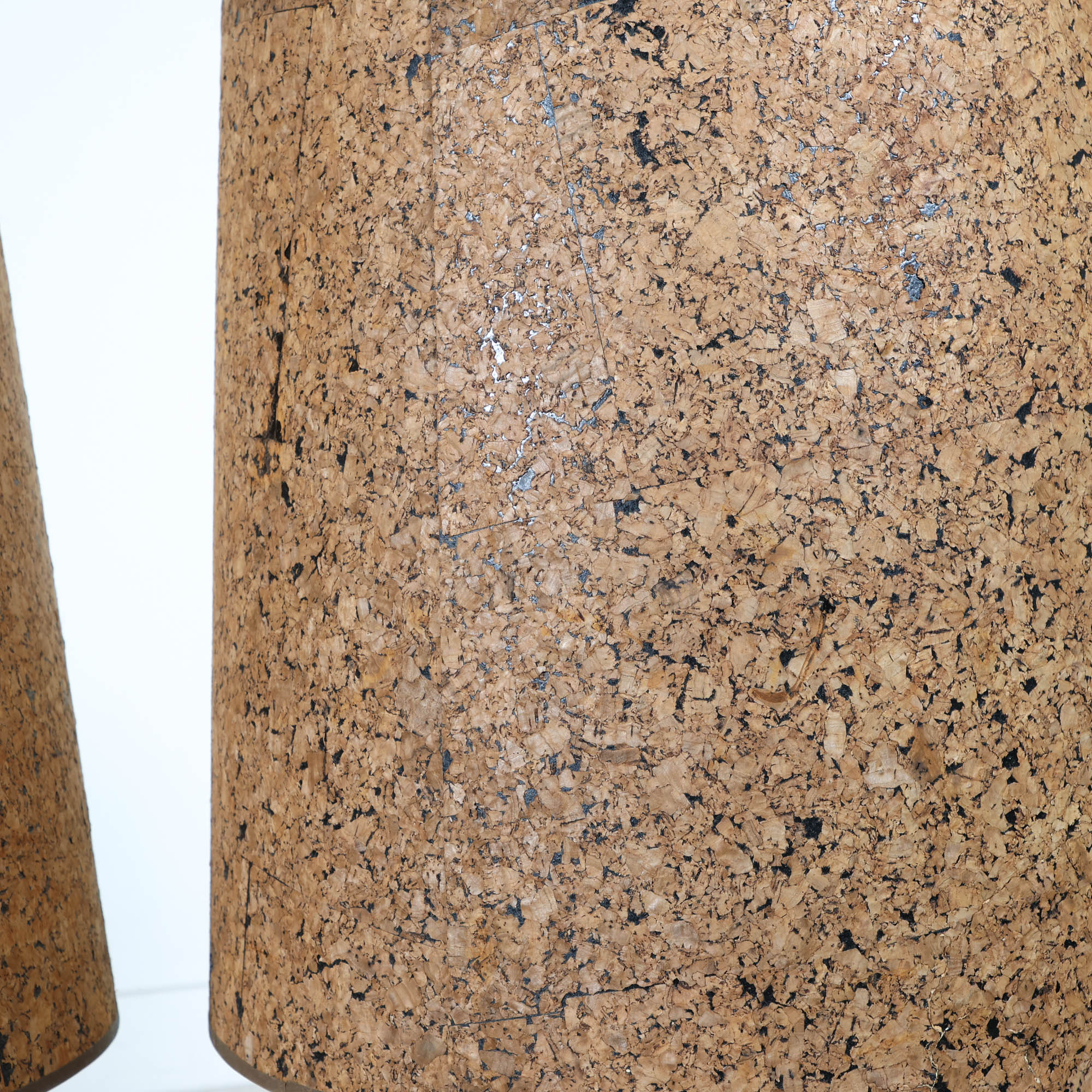 Pair of Monumental Lucite and Cork Lamps with Shades - Image 5