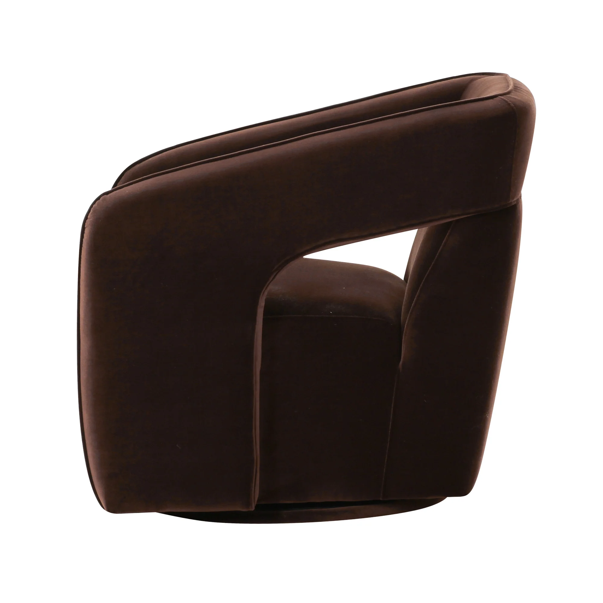 Palmer Swivel Chair In Chocolate - Image 5