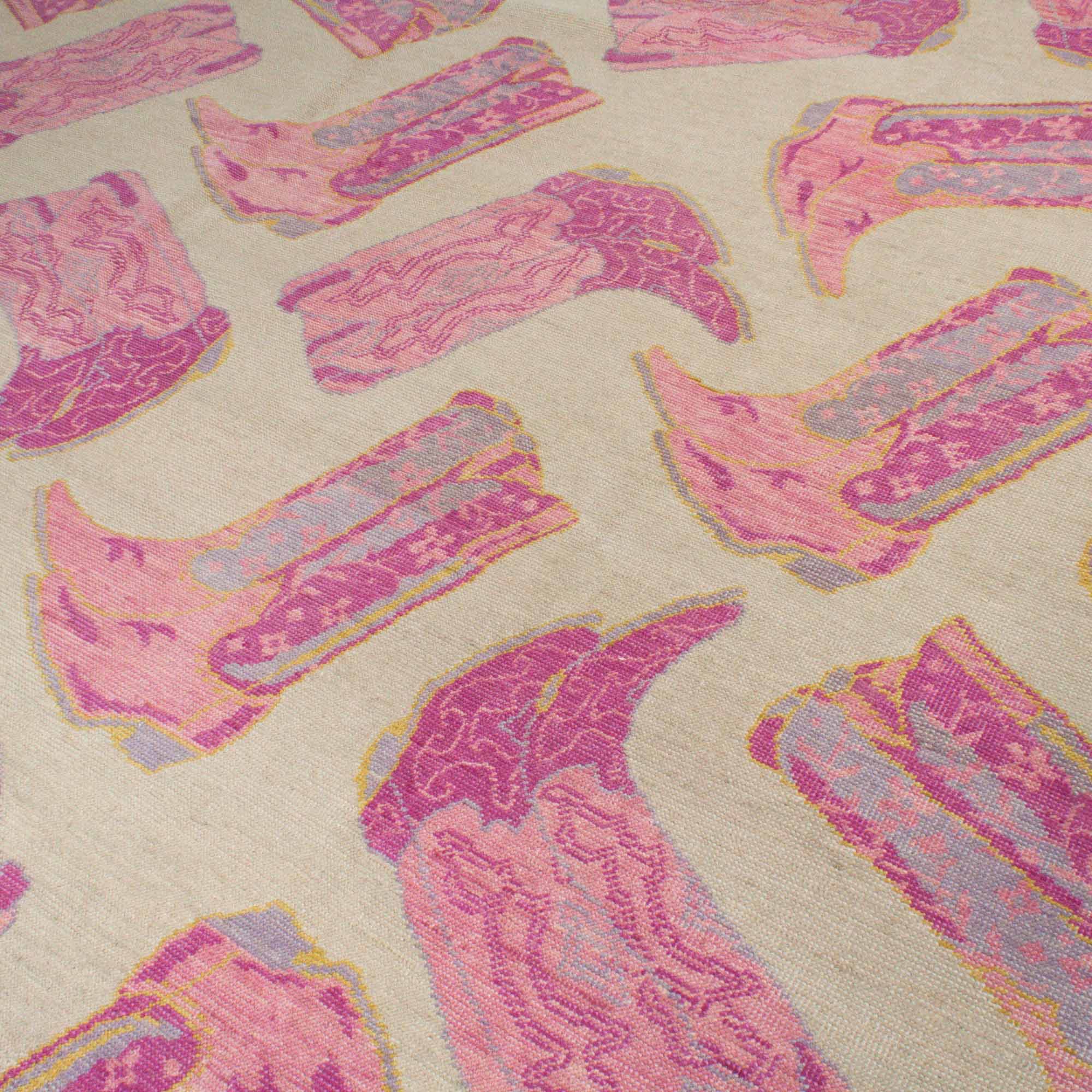 Pink Kicker Turkish Knot Rug - Image 2